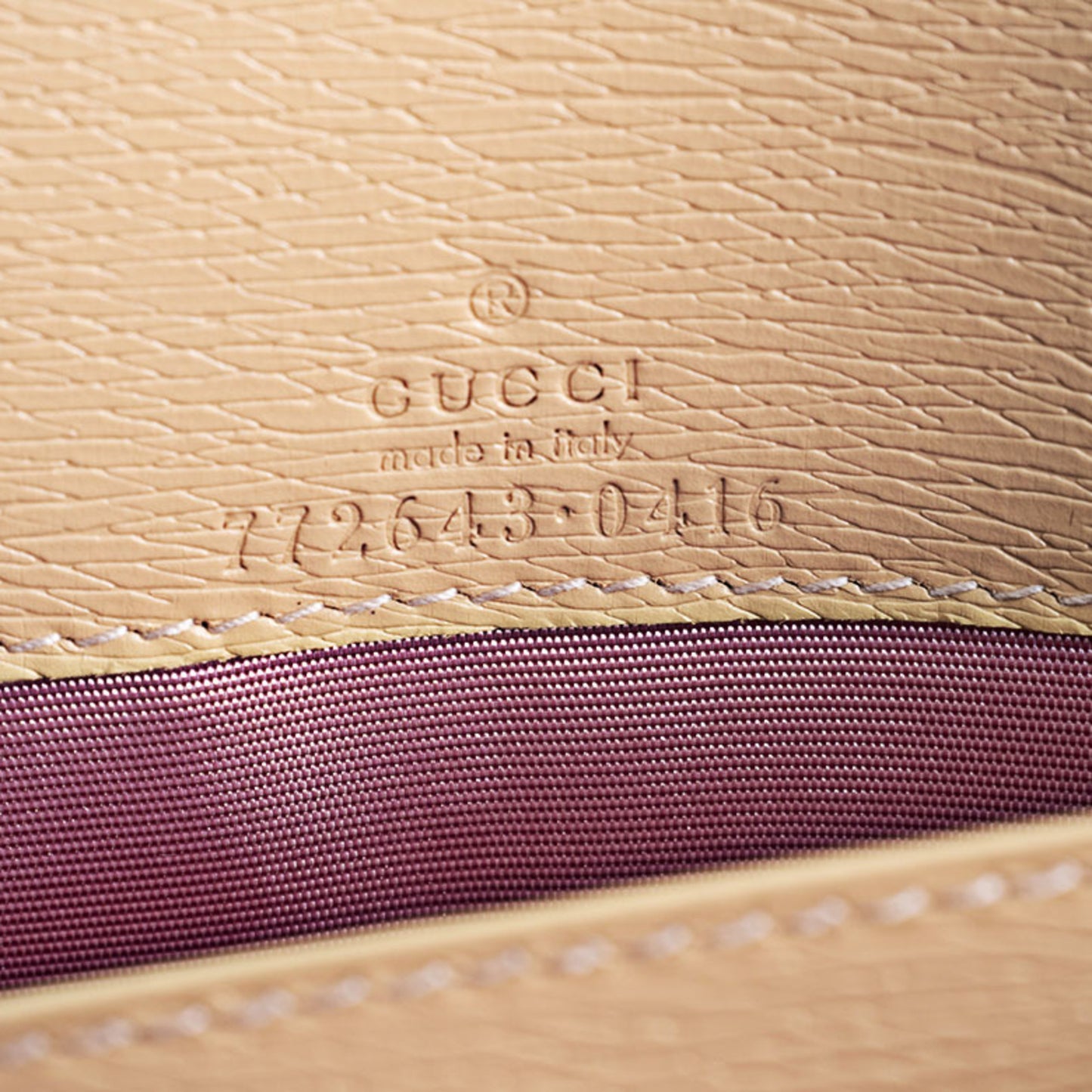 Gucci Chain Wallet Shoulder Bag 772643 Leather Pale Orange
