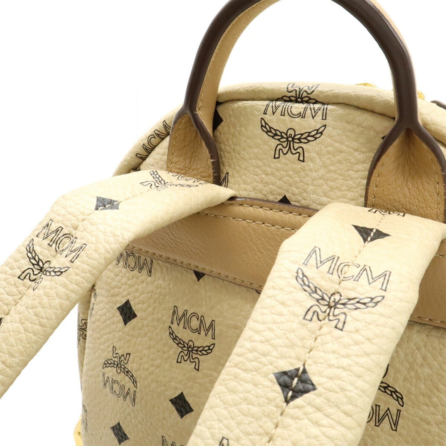 Mcm Visetos Glam Backpack In Light Beige