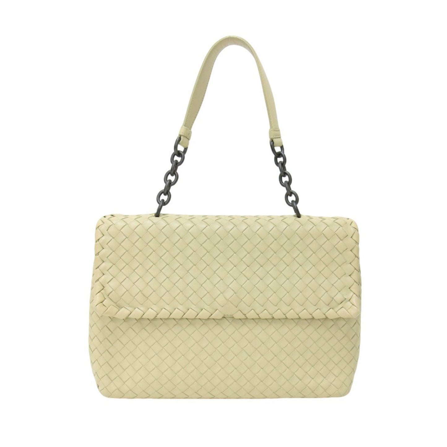 Bottega Veneta Beige Olympia Intrecciato Shoulder Bag Olimpia Intrecciato Flap Chain Mesh Lambskin