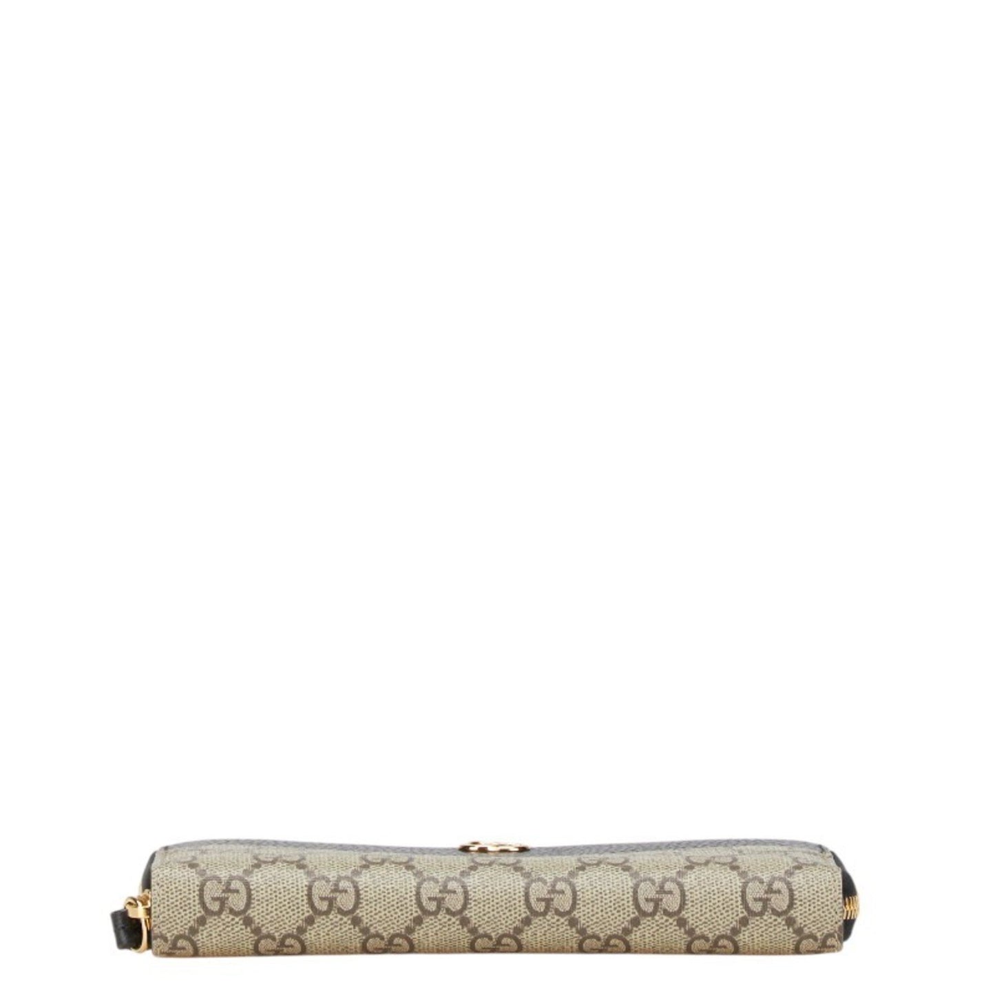 Gucci Gg Supreme Double G Two-Tone Long Wallet With Round Zipper