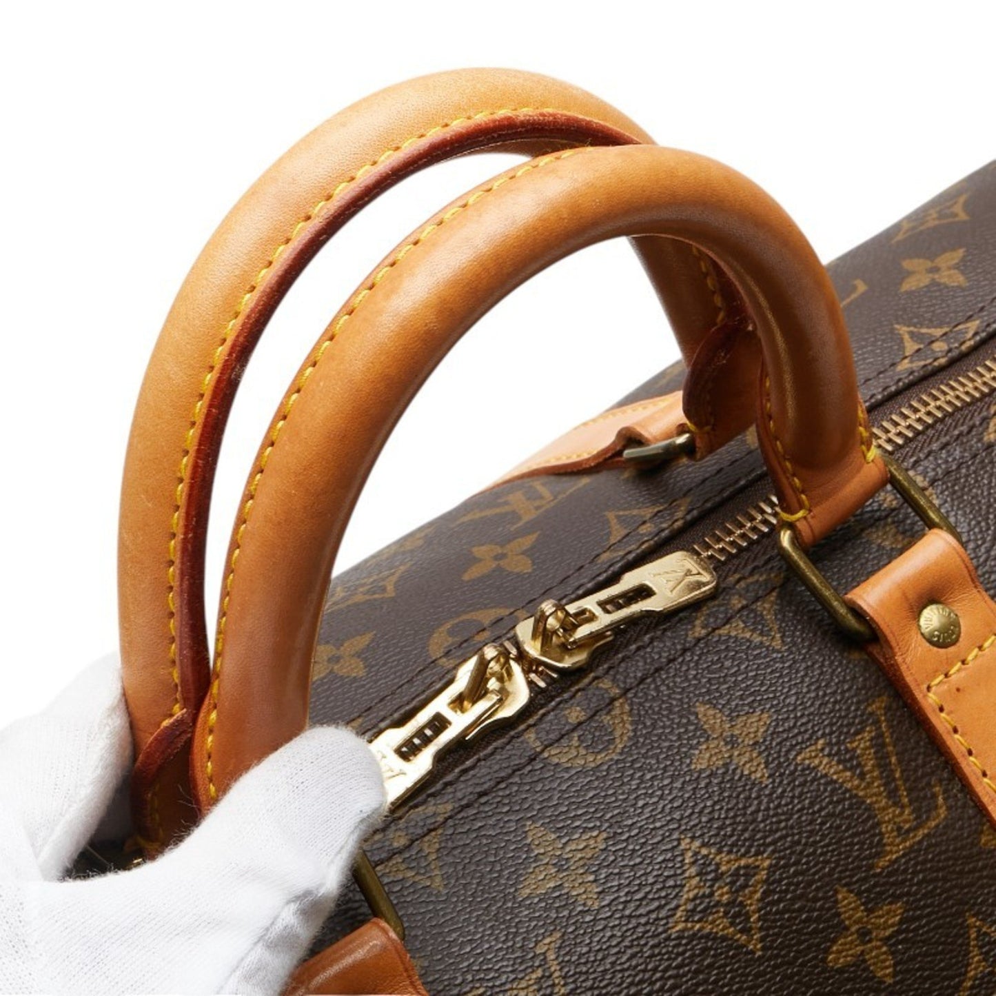 Louis Vuitton Monogram Keepall 50 Boston Bag Shoulder M41426 Brown Pvc Leather