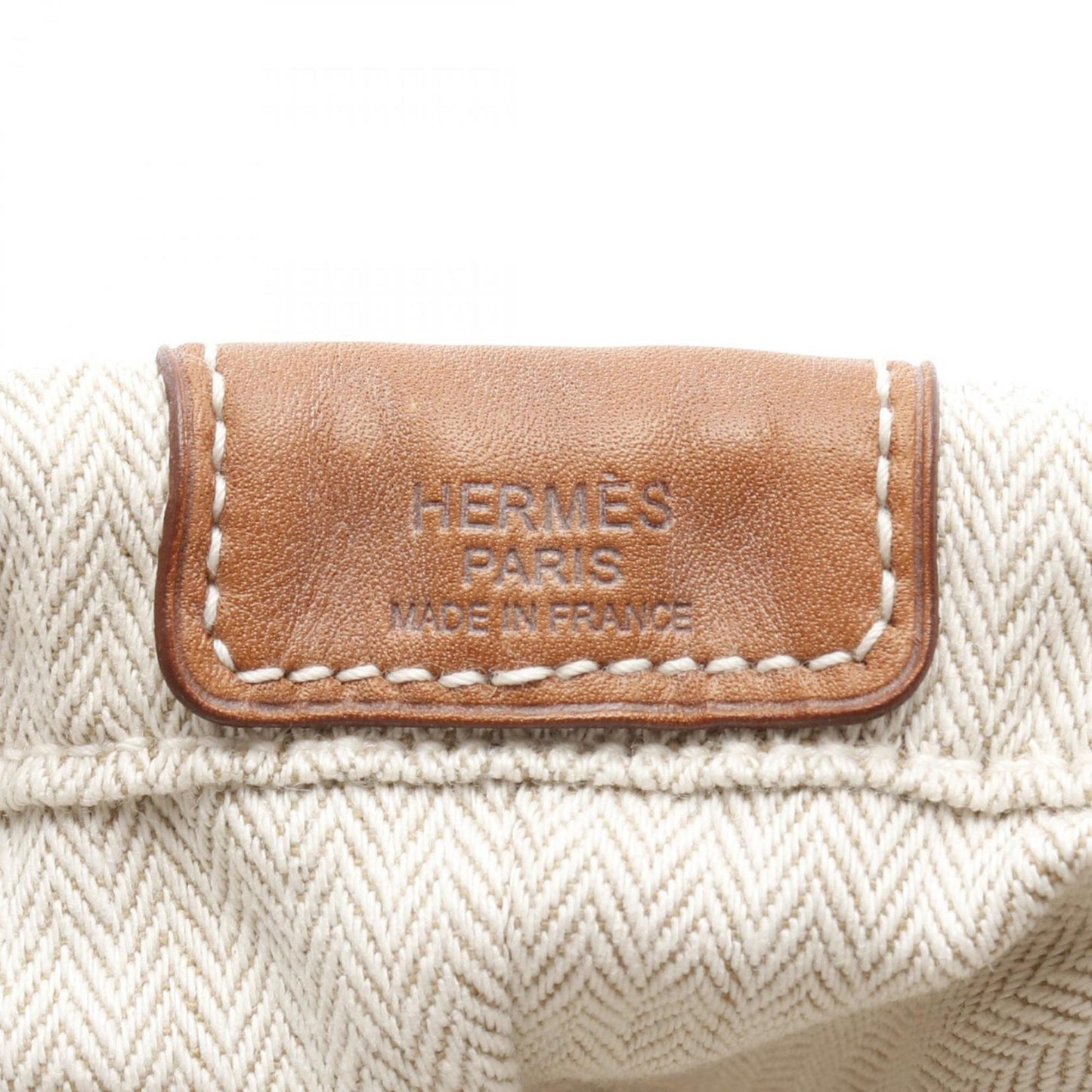 Hermes Herms Fourbee 25 Natural Fauve Pouch Bag In Toile Chevron