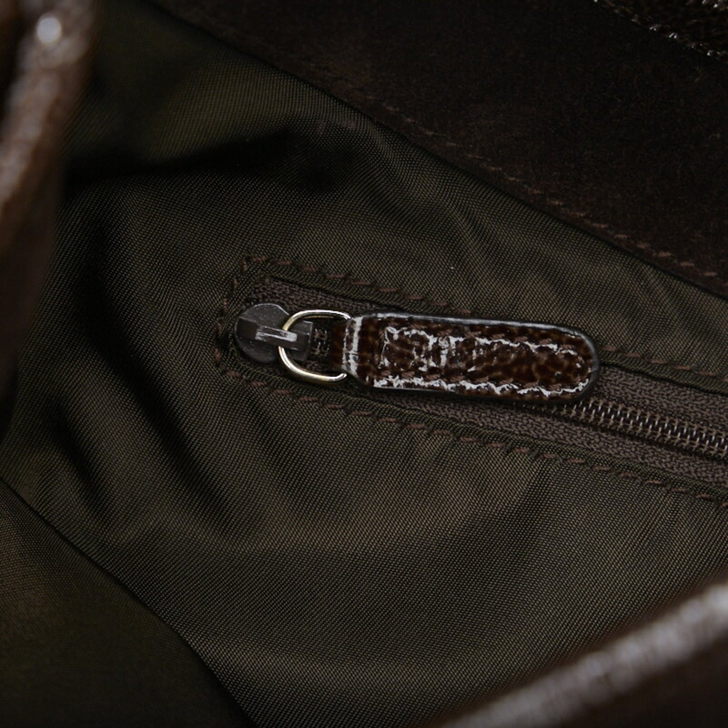 Bvlgari One Shoulder Bag Brown Canvas Leather