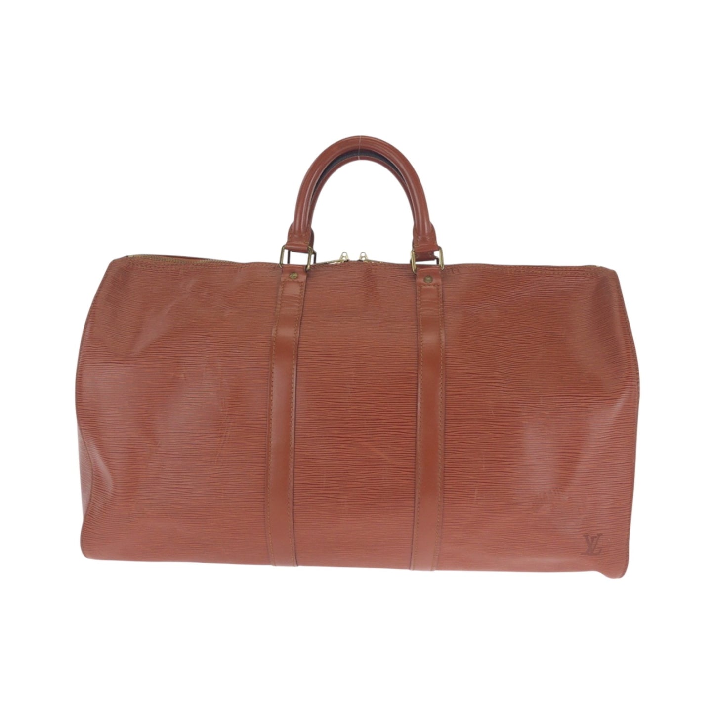 Louis Vuitton Louis Vuitton Epi Keepall 50 Brown Gold Hardware Leather M42963 Boston Bag Handbag