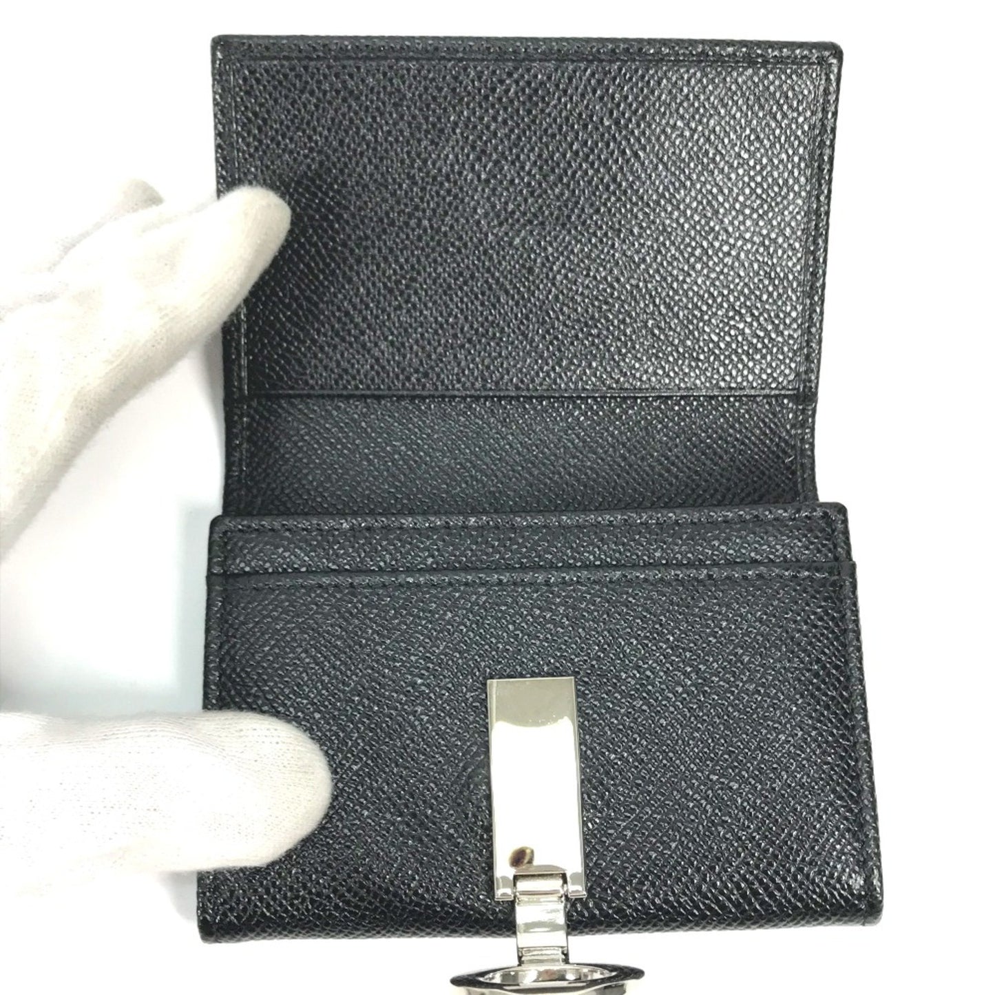 Bvlgari 30420 Bifold Business Card Holder Pass Case Card Case Black