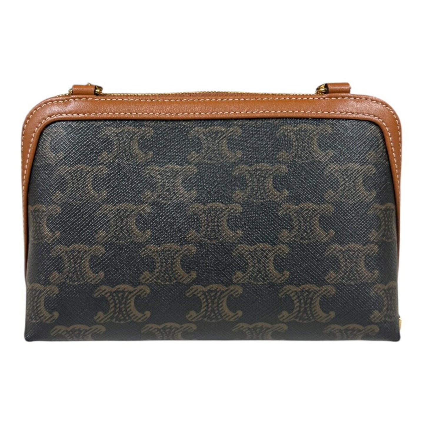 Celine Triomphe Shoulder Bag Coated Canvas 10E382Cbx.04Lu Brown