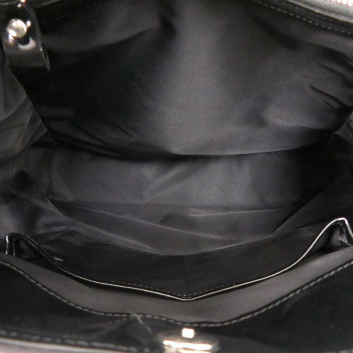 Tiffany Nylon/Patent Leather Black Tote Bag