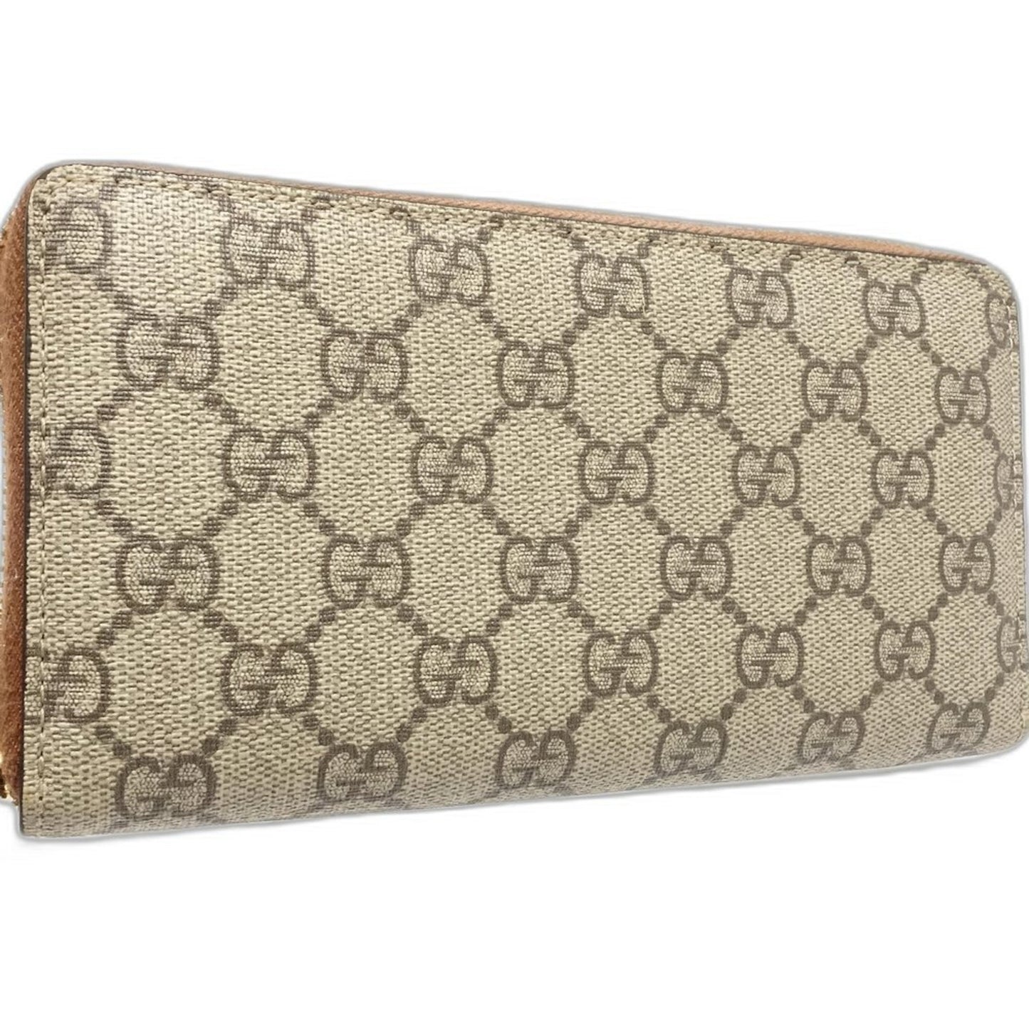 Gucci Gucci Long Wallet 410102 Round Gg Supreme Canvas Beige 181304