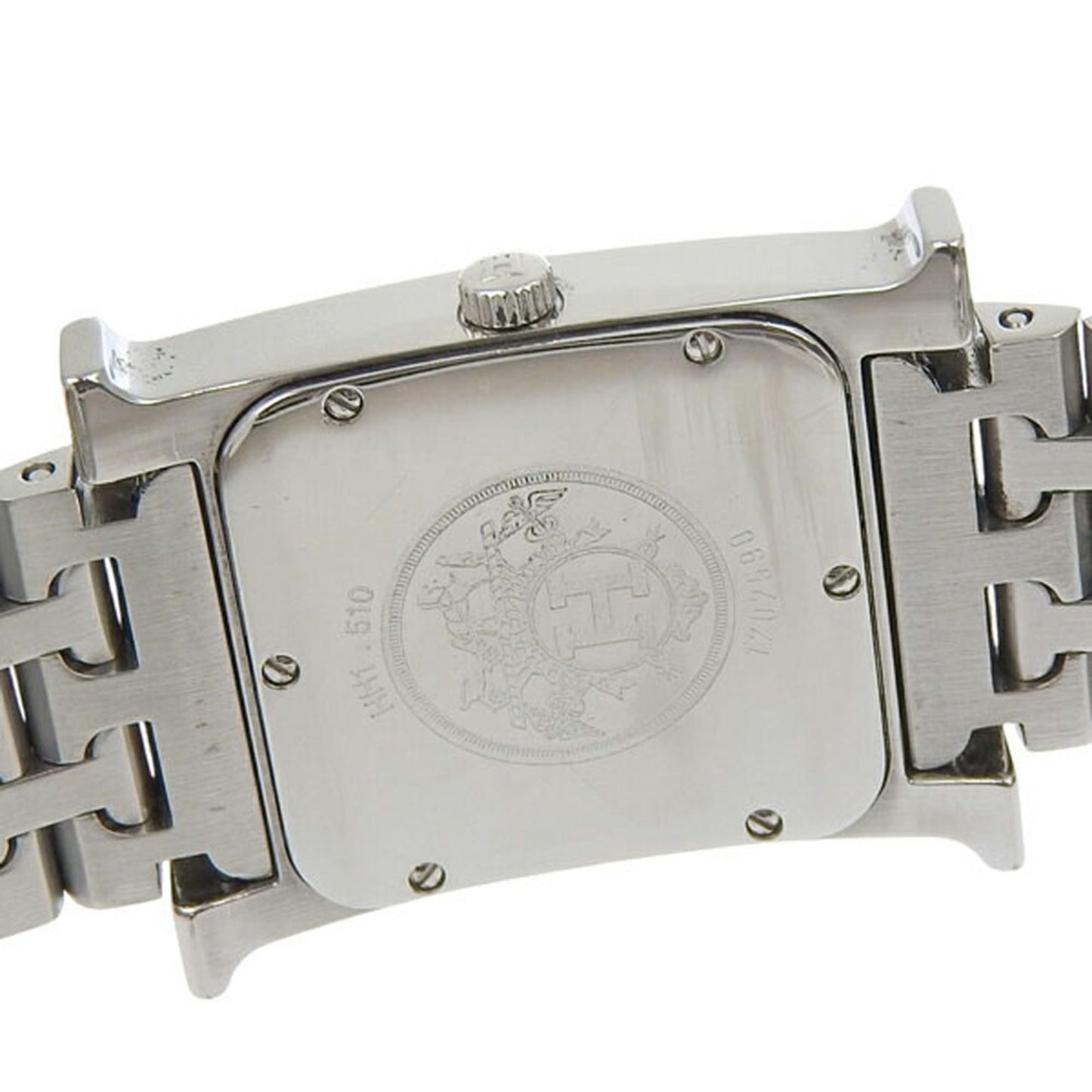 Hermes Hermes H Watch Wristwatch Hh1.510 Stainless Steel Quartz Analog Display Orange Dial Heure