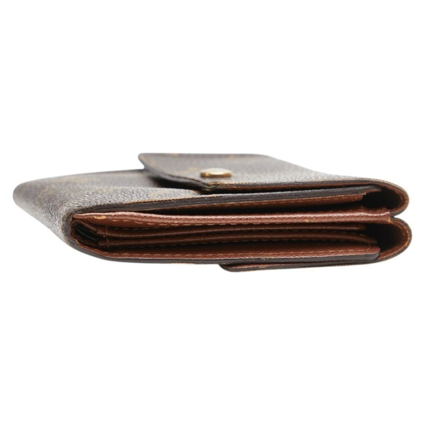 Louis Vuitton Monogram Porte Monnaie Bi-Fold Wallet M61652 Brown Leather