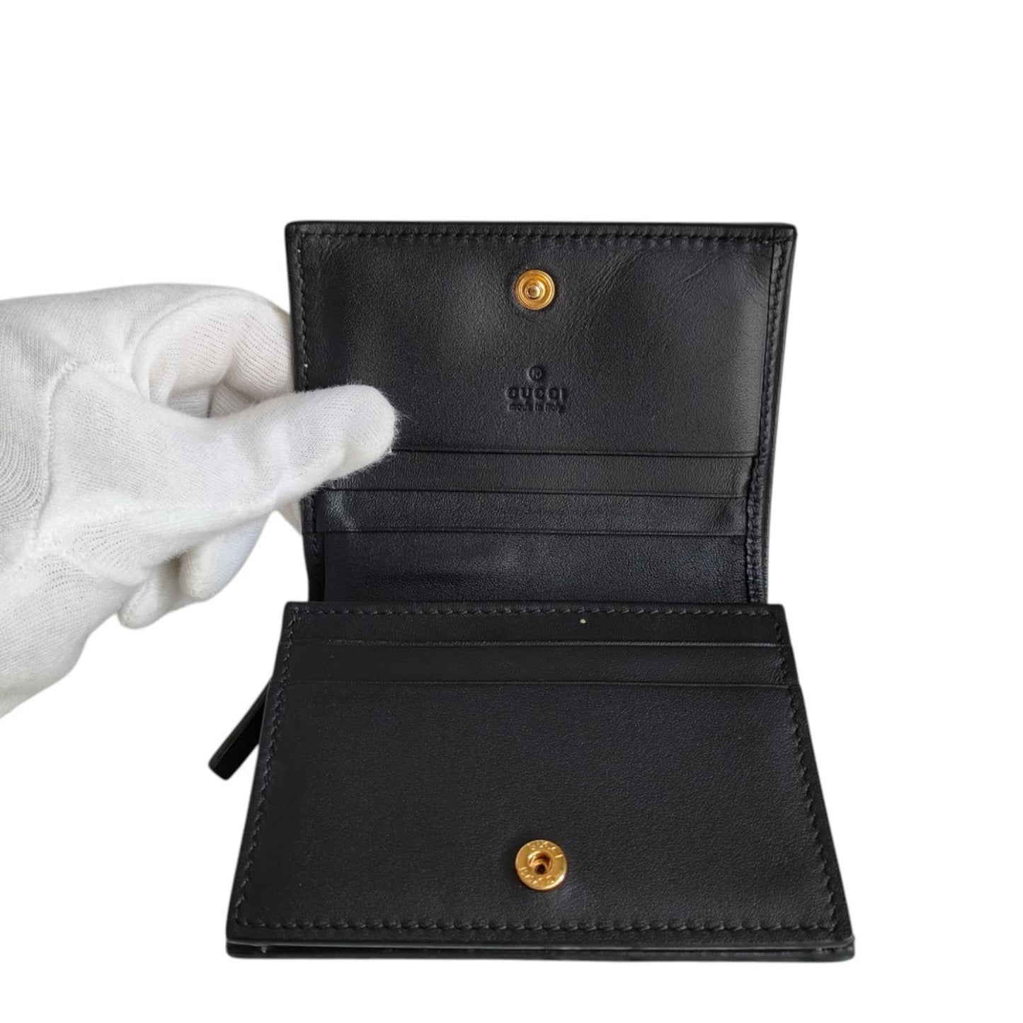 Gucci Michele Gg Supreme Bee Compact Wallet