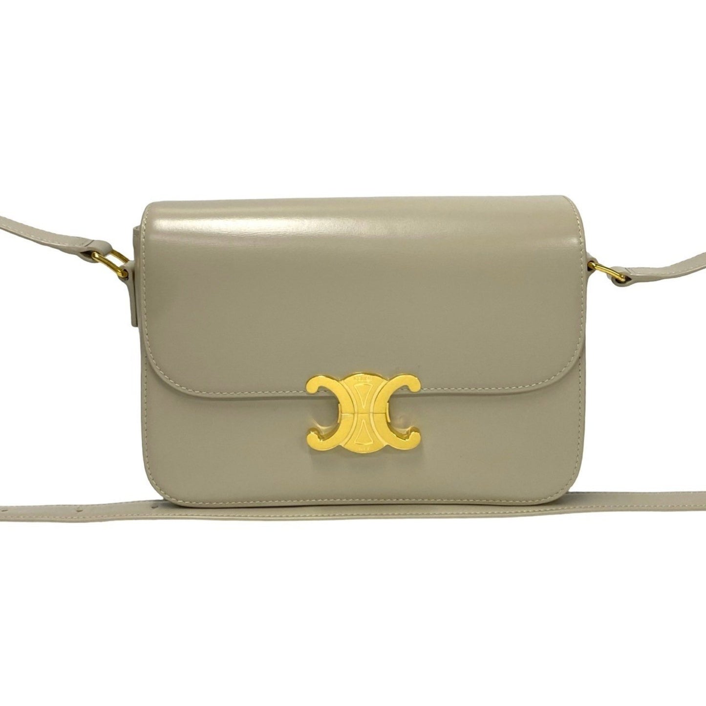 Celine Classic Triomphe Calfskin Leather Shoulder Bag/Pochette/Sacoche