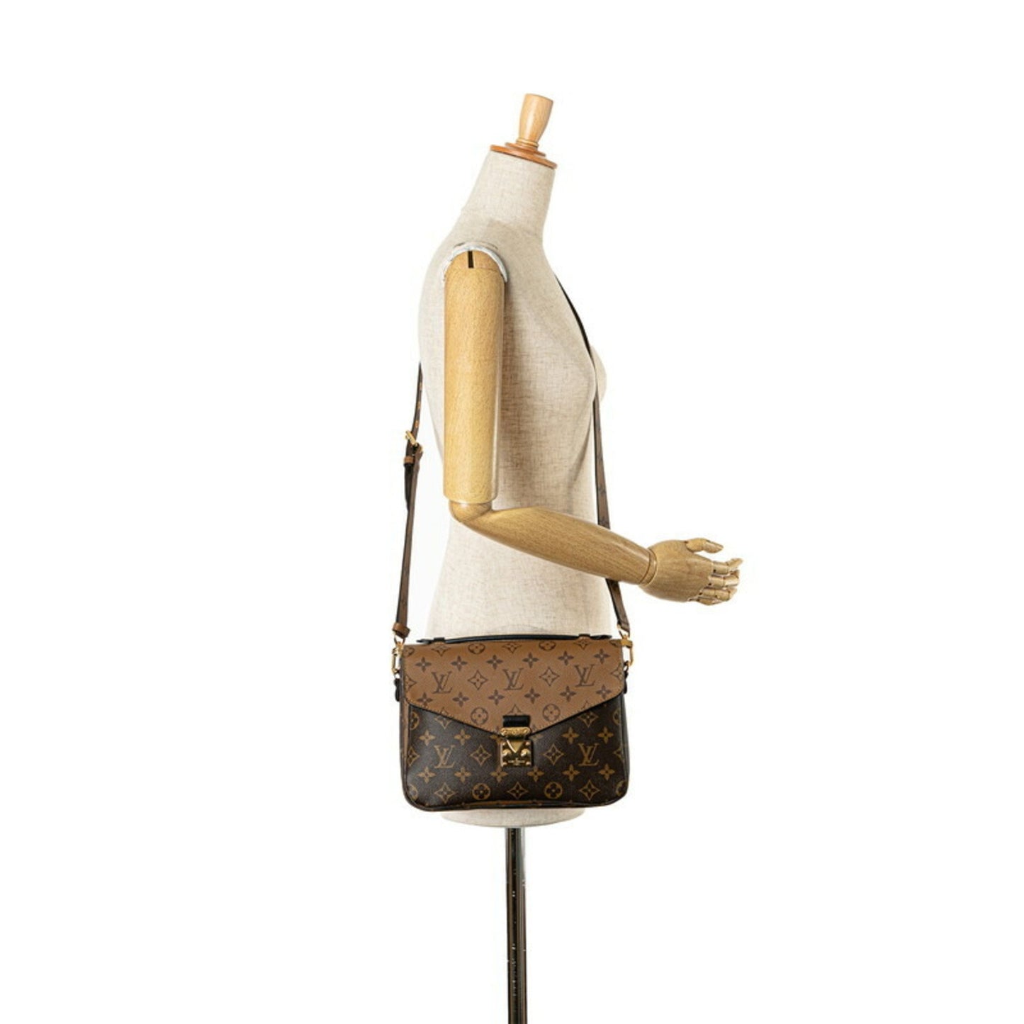 Louis Vuitton Monogram Reverse Pochette Metis Mm Handbag Shoulder Bag M41465 Brown Pvc Leather