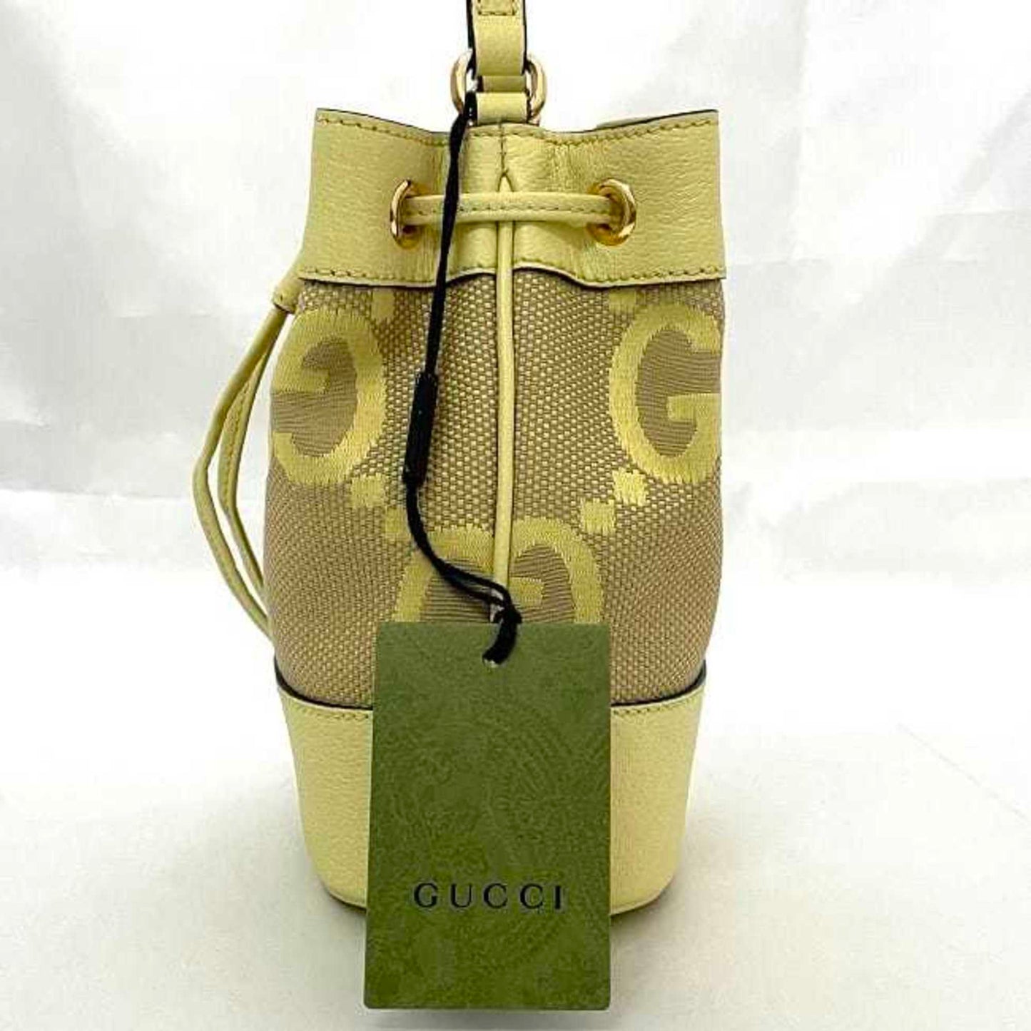 Gucci Shoulder Bag Mini Bucket F-23500 Yellow Jumbo Gg 550620 Unused Canvas Leather 498879 Gucci