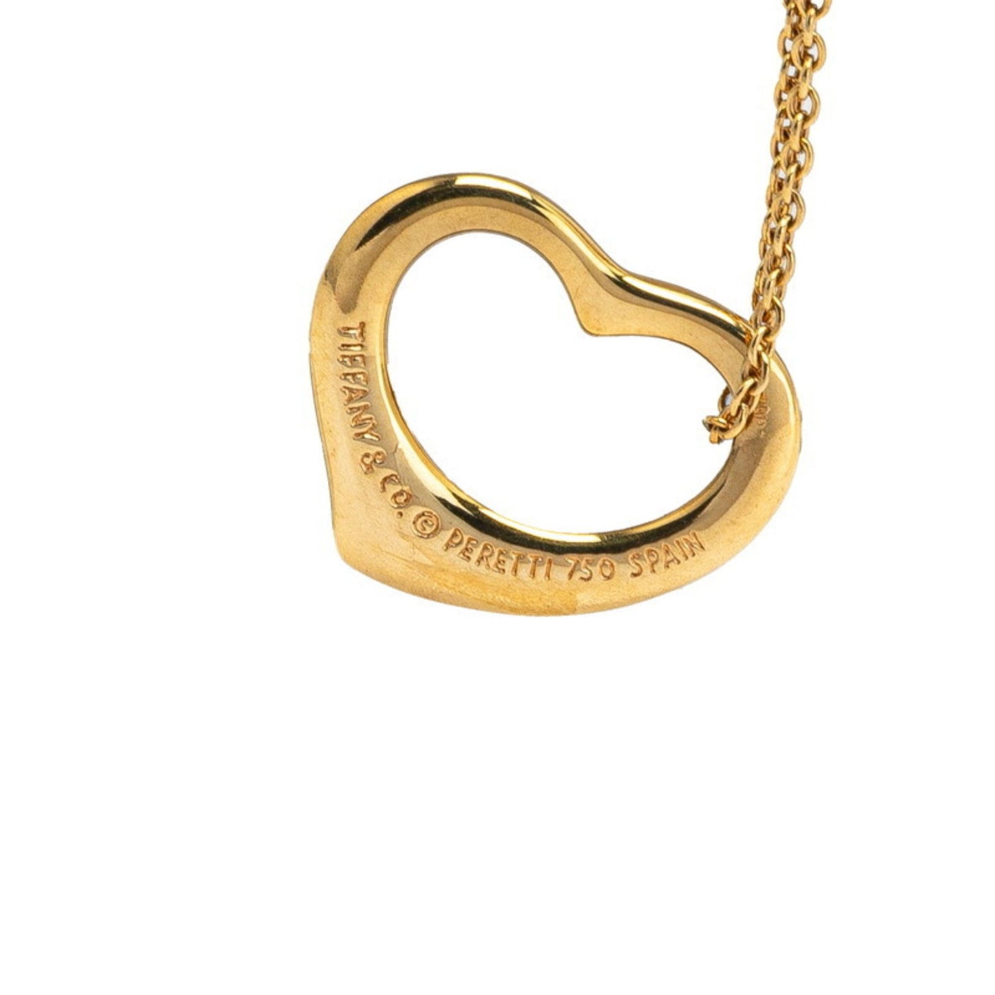 Tiffany & Co. Open Heart Elsa Peretti Necklace In 18K Yellow Gold