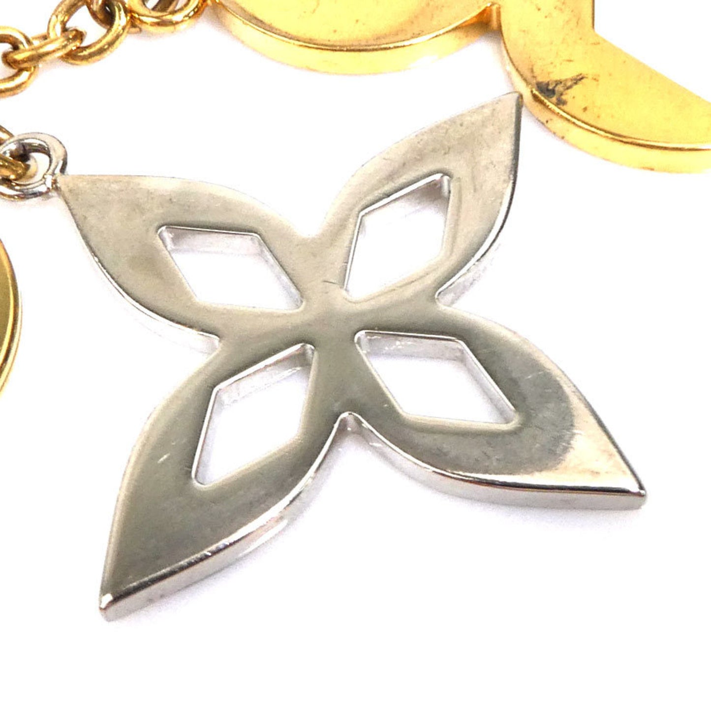Louis Vuitton Charm Keyring Maltage Blossom Metal Gold X Silver