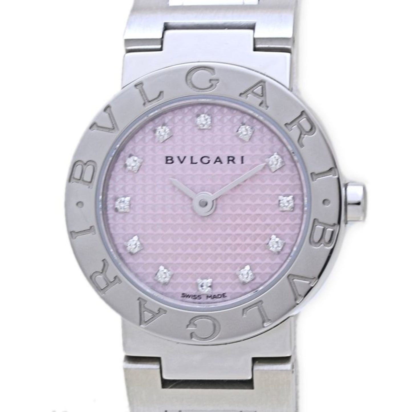 Bvlgari 12P Diamond Pink Shell Watch Bb23C2Ss 12Ja Bb23Ss Japan Exclusive