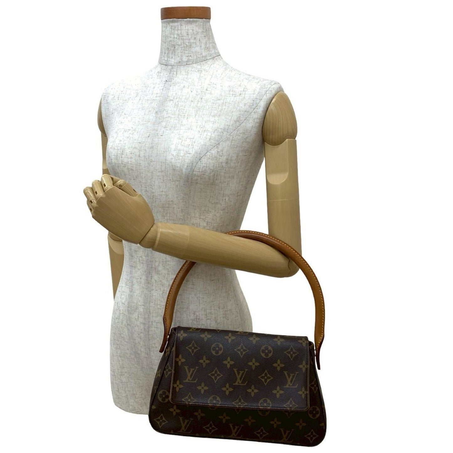 Louis Vuitton Looping Monogram Leather Handbag/One Shoulder Bag Brown 37775