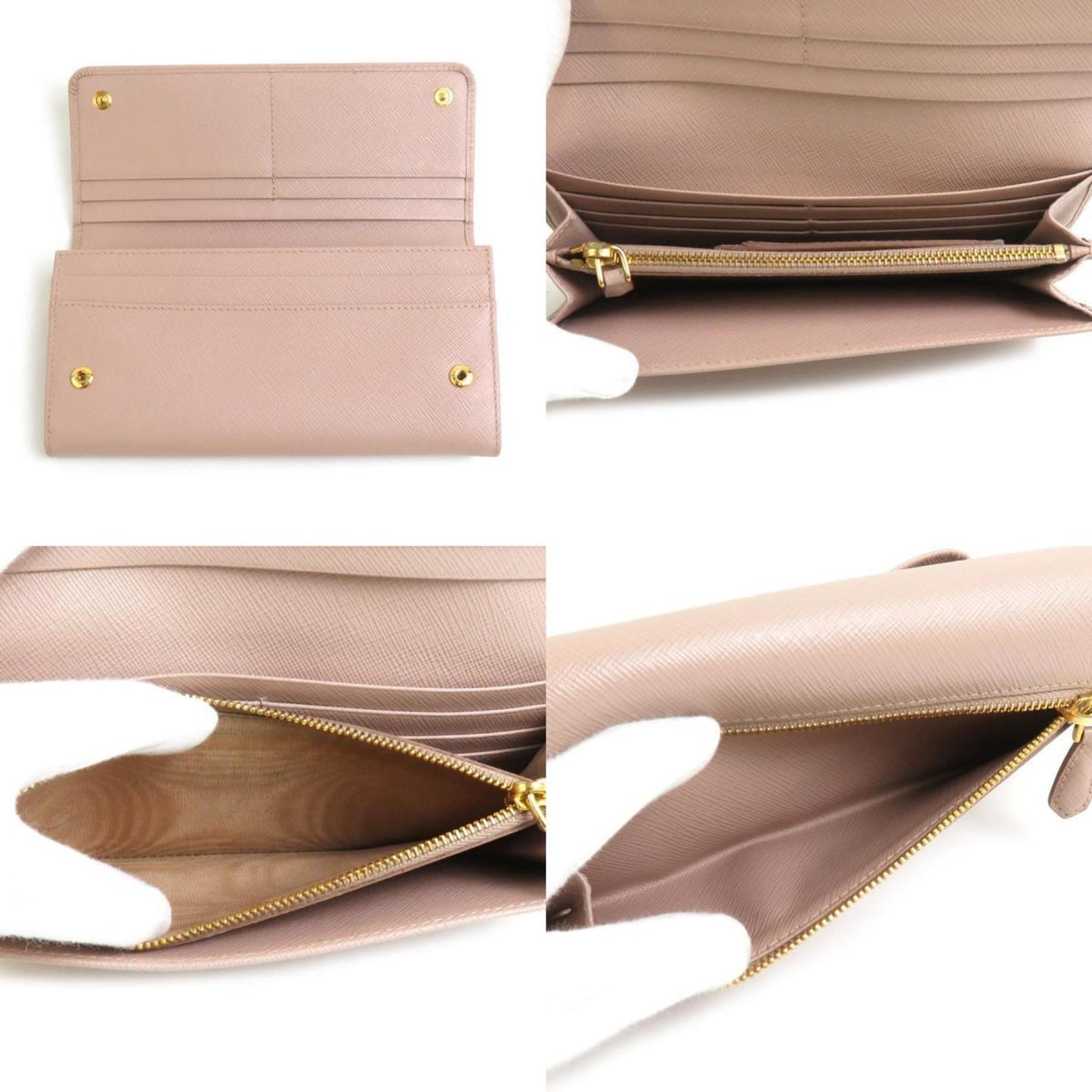 Prada Bi-Fold Long Wallet In Leather
