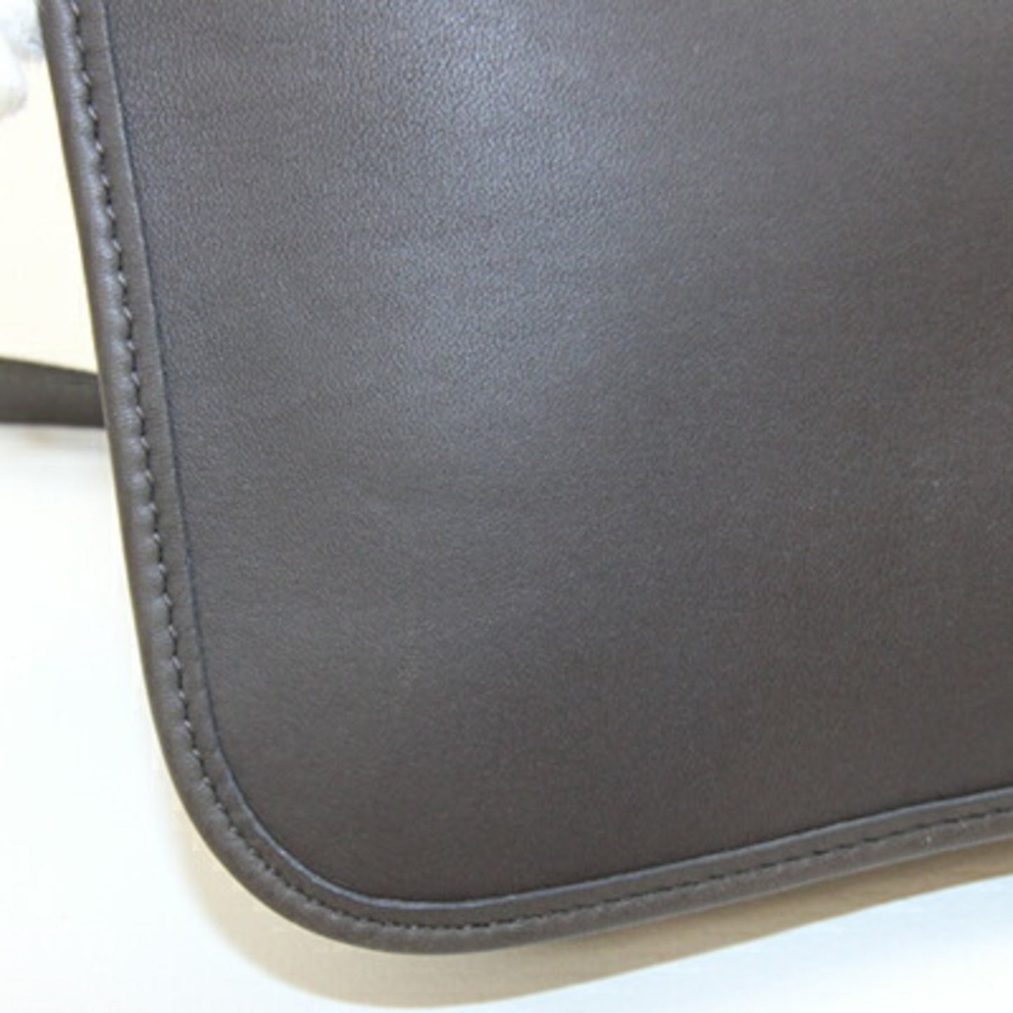 Coach Shoulder Bag 9142 Charcoal Brown Leather Pochette Crossbody Old