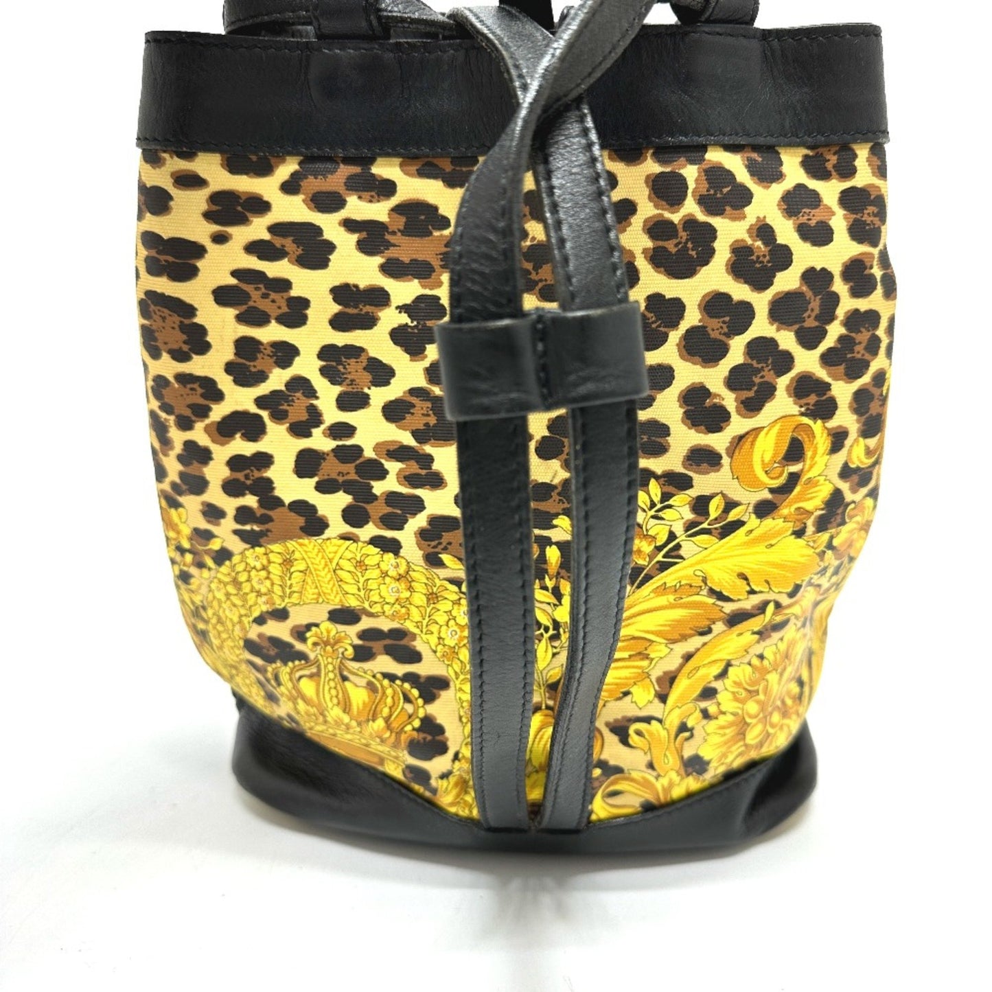 Versace Vintage Shoulder Shoulder Bag Yellow Black