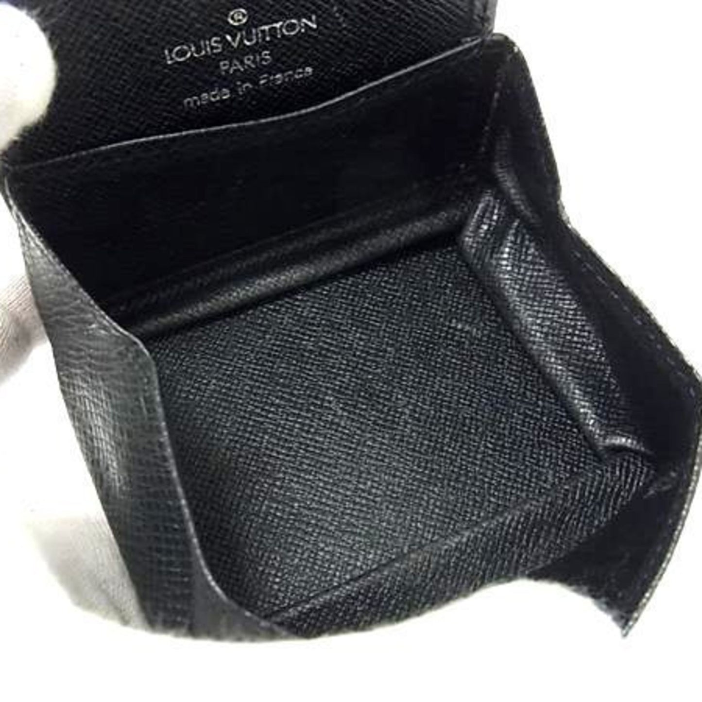 Louis Vuitton Louis Vuitton Taiga Porte Monnaie Boite Wallet/Coin Case M30382 Ardoise Leather