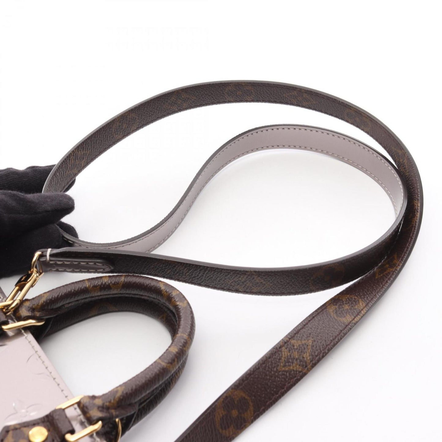 Louis Vuitton Petite Sac Plat Monogram Vernis Taupe Handbag