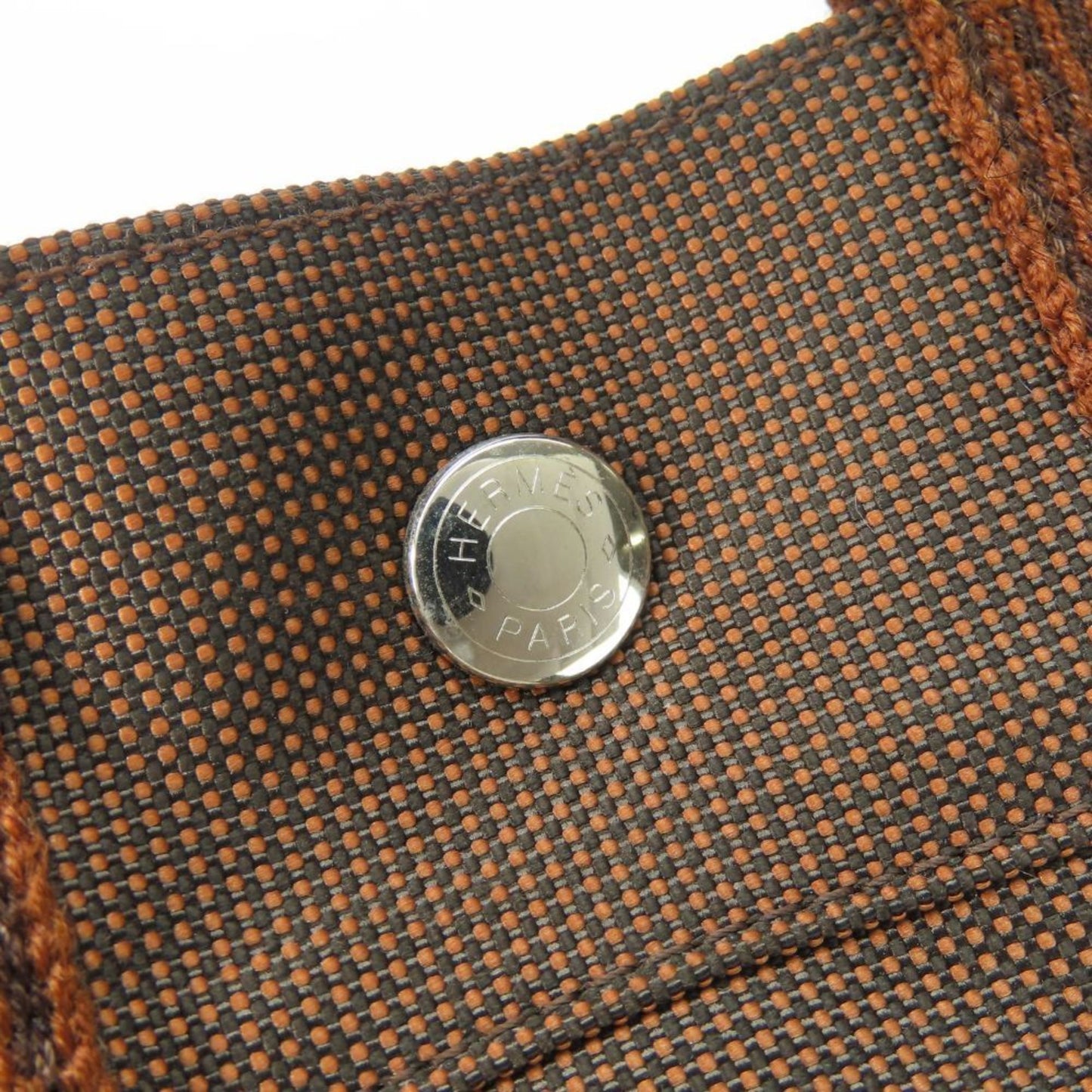 Hermes Handbag Tote Pm Air Line Old Metal Fittings Brown Canvas