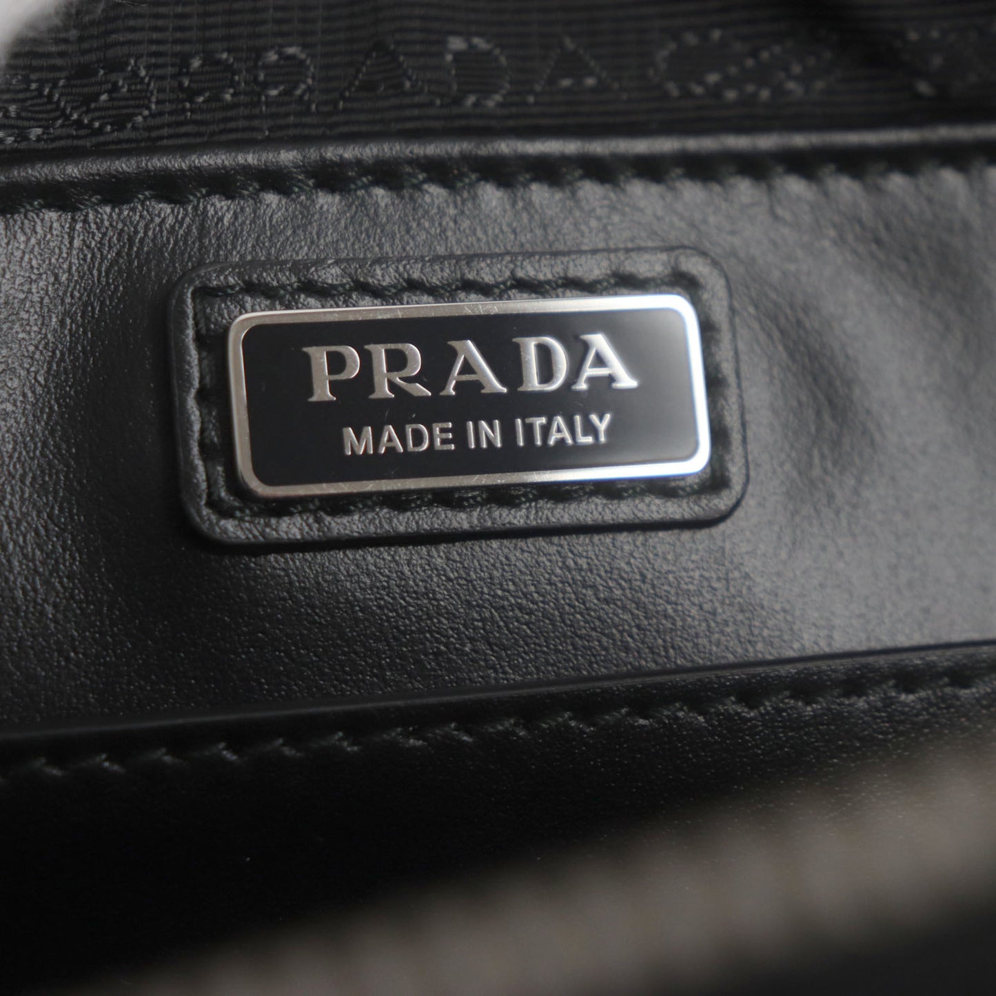 Prada 2Vh173 Brick Brushed Leather Triangle Logo Shoulder Bag