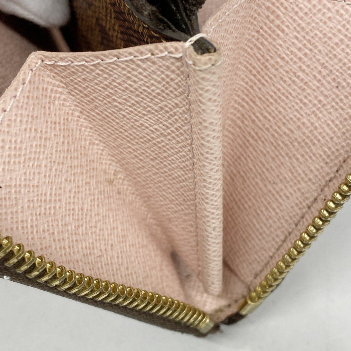 Louis Vuitton Damier Portefeuille Clemence Long Wallet N41626 Ebene Rose Ballerine