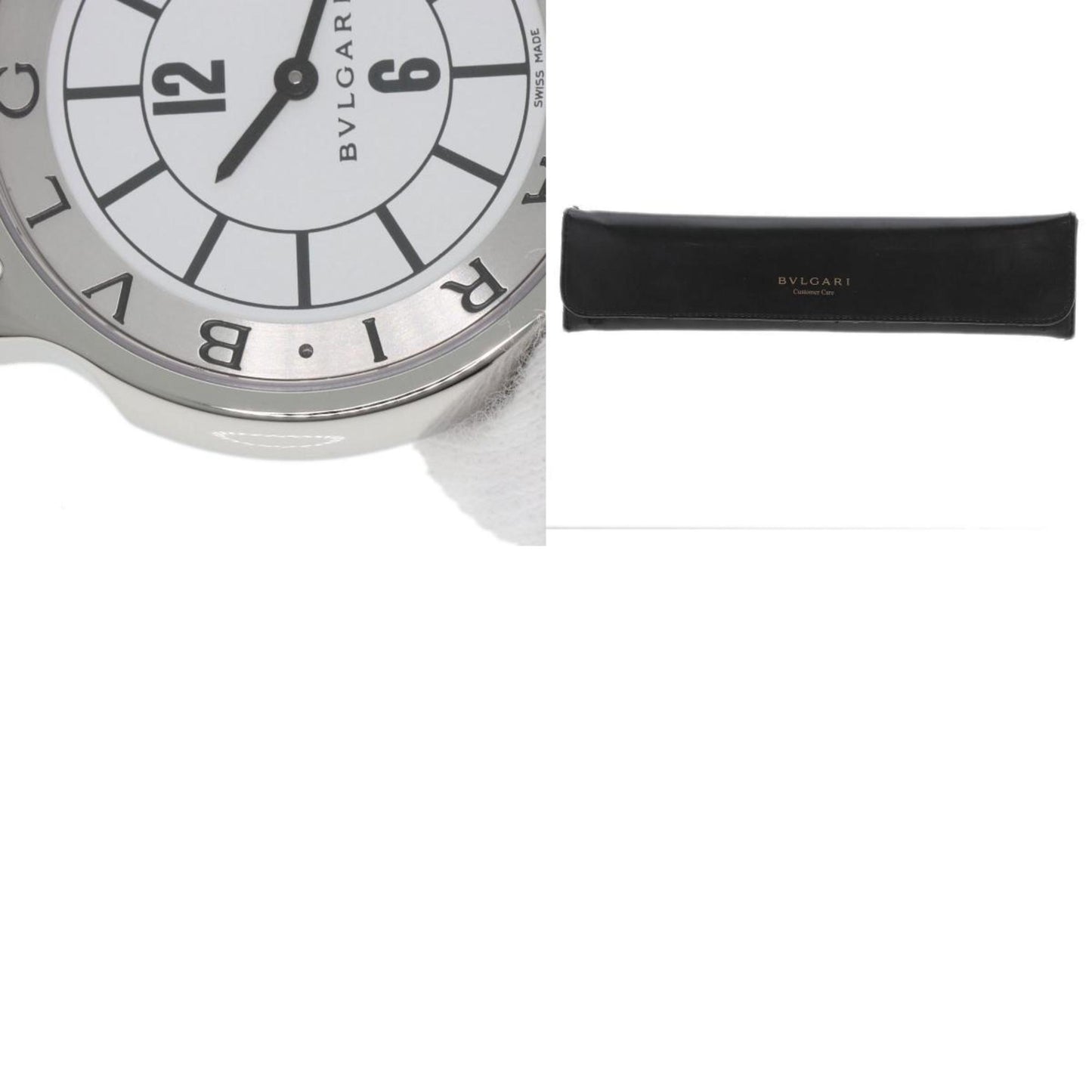 Bvlgari St35S Solotempo Watch Stainless Steel Leather