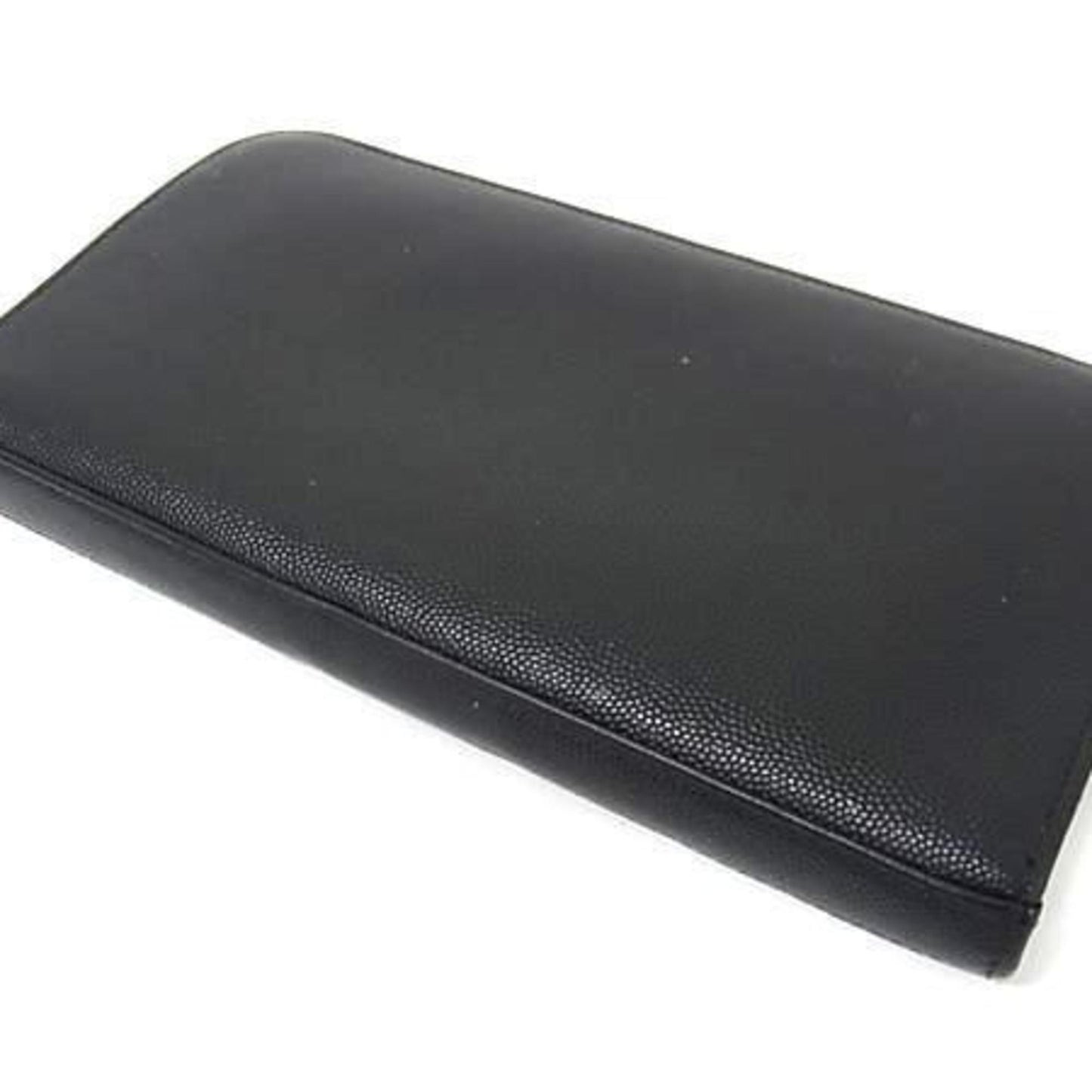 Saint Laurent Saint Laurent Wallet 328558 Black Leather Round Long