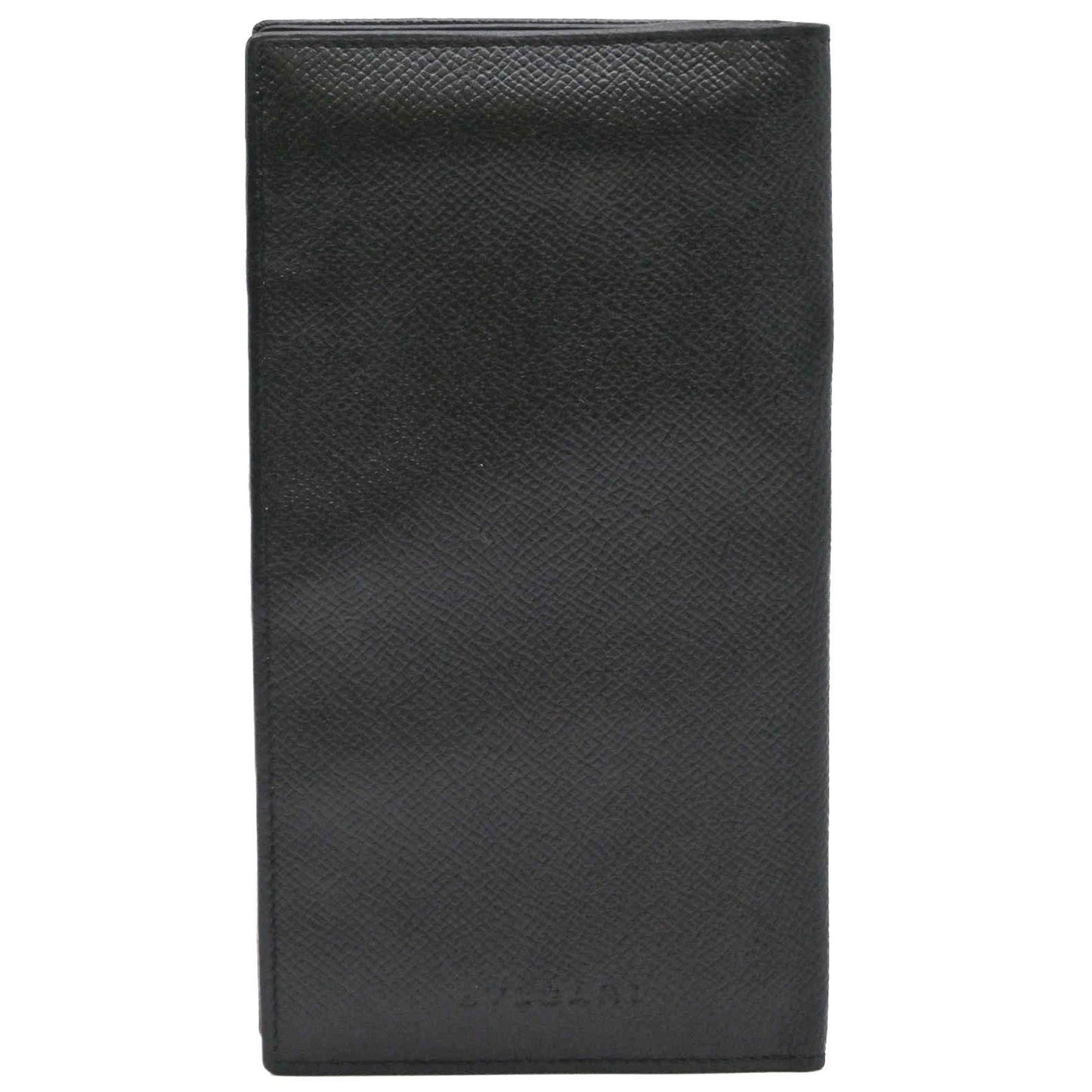 Bvlgari Classico Long Wallet Billfold Black Leather