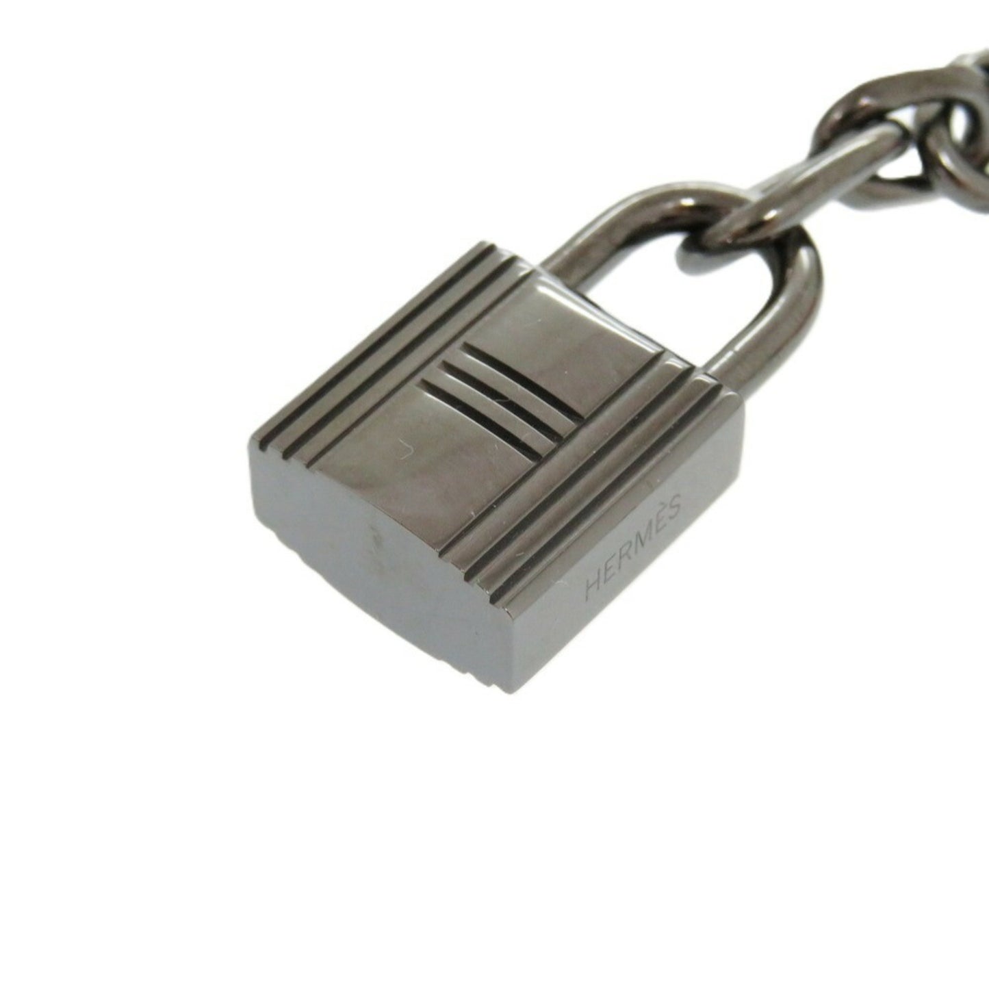 Unused Herms Bullock Amulet 4 Cadena Horse H Dog Metal/Ruthenium Hardware Silver 0674 Keychain