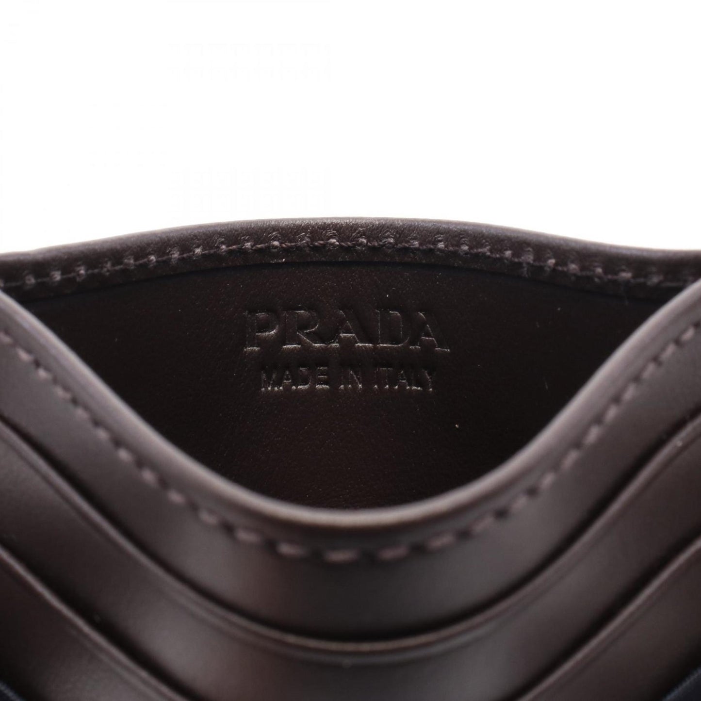 Prada Business Card Holder/Card Case Leather Nylon