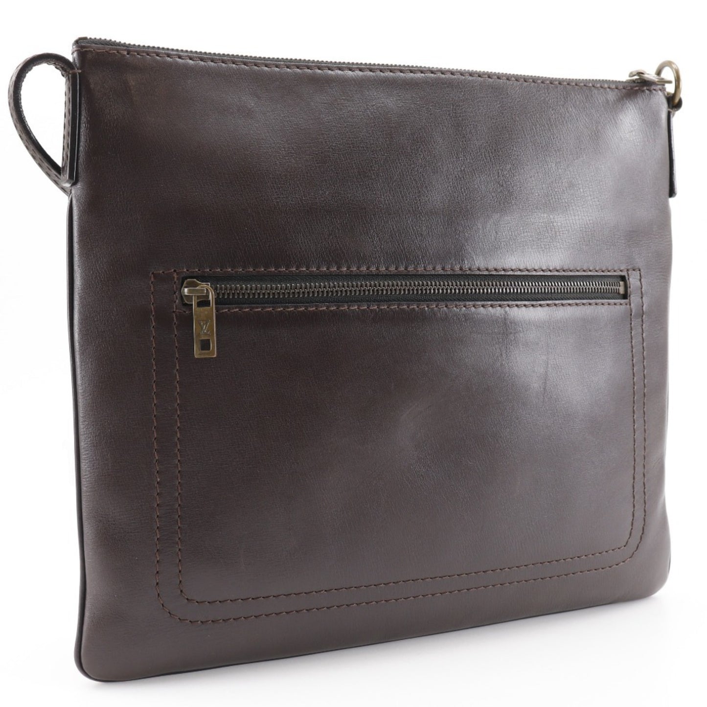 Louis Vuitton Louis Vuitton Sac Plat Shoulder Bag Utah M92073 Calfskin Cafe 2004 Brown Lm0024