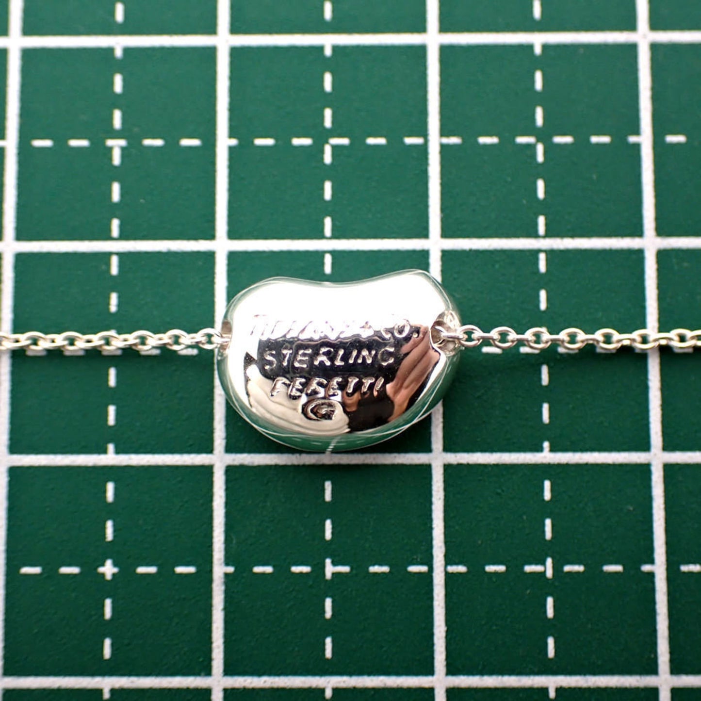 Tiffany Tiffany 925 Bean Pendant Necklace J5-7