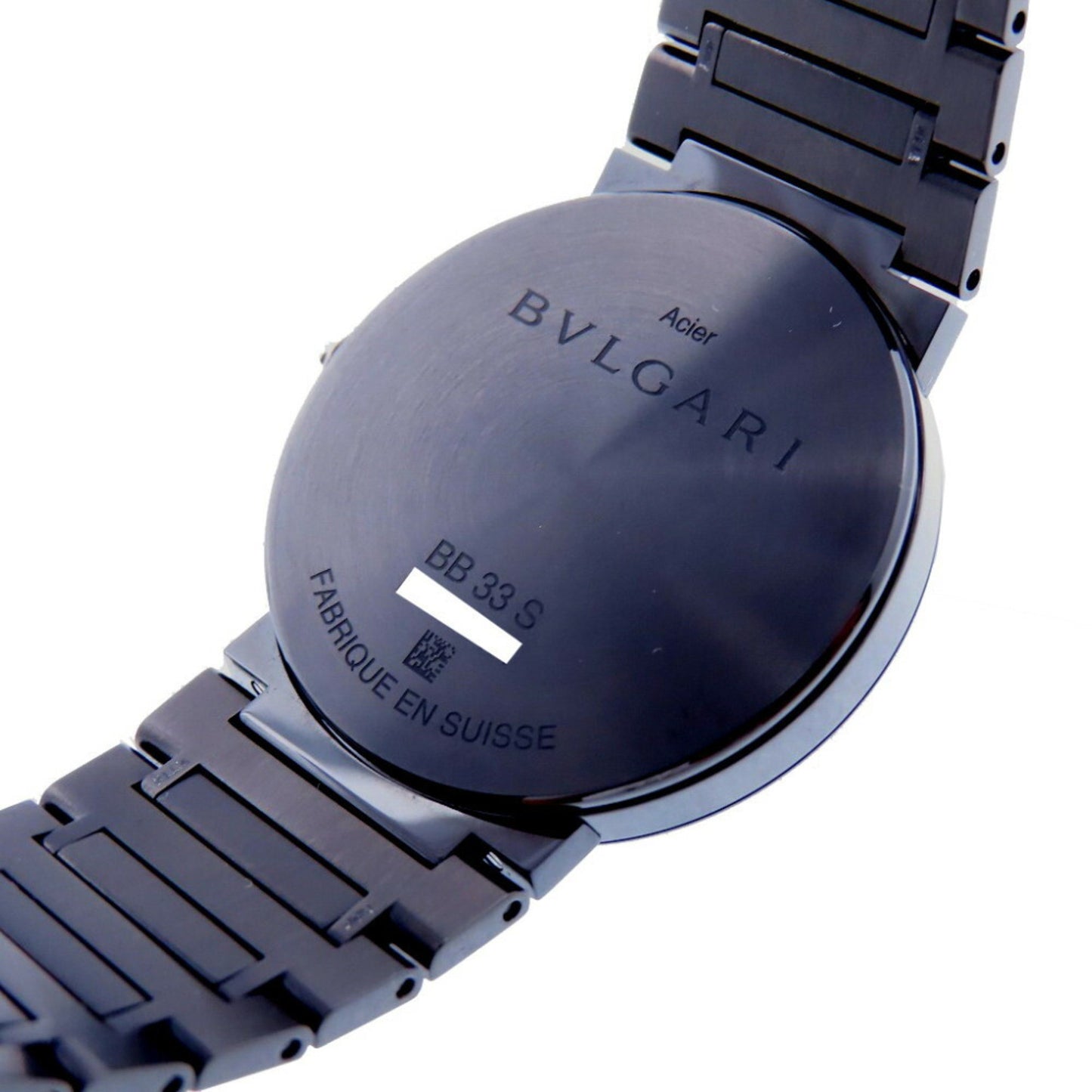 Like New Bvlgari Quartz Black Dlc Coating Bb33S Watch Ss Dial 0175Bvlgari