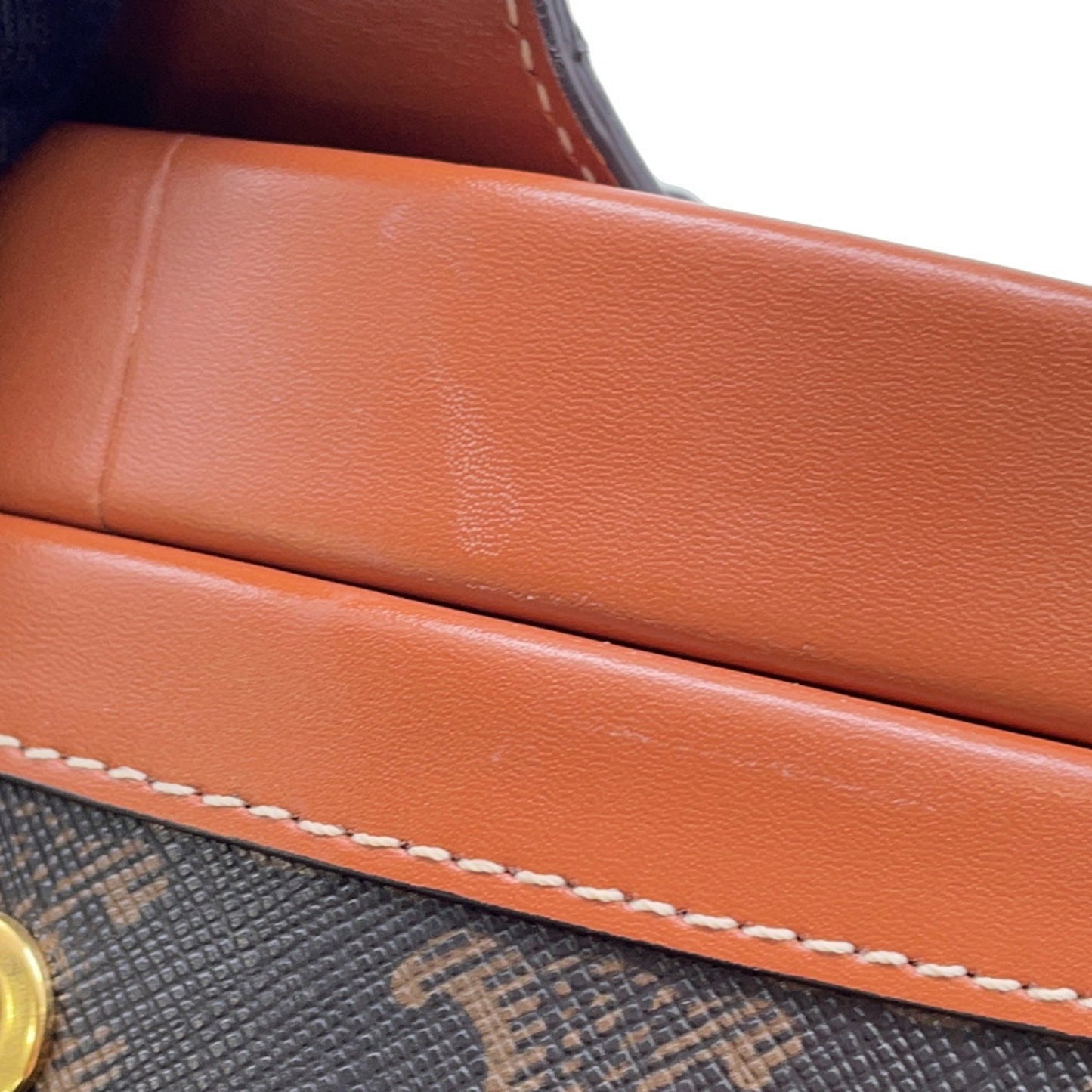 Celine Shoulder Bag Triomphe Tambour Vanity Leather Medium 195192 Celine Bags