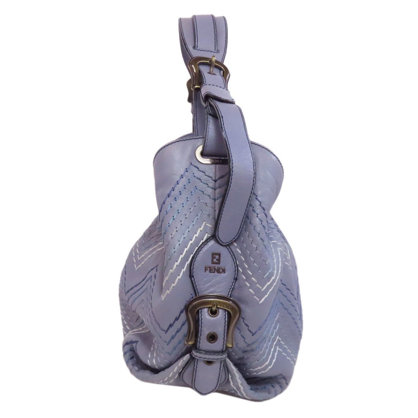 Fendi Stitched Shoulder Bag Leather