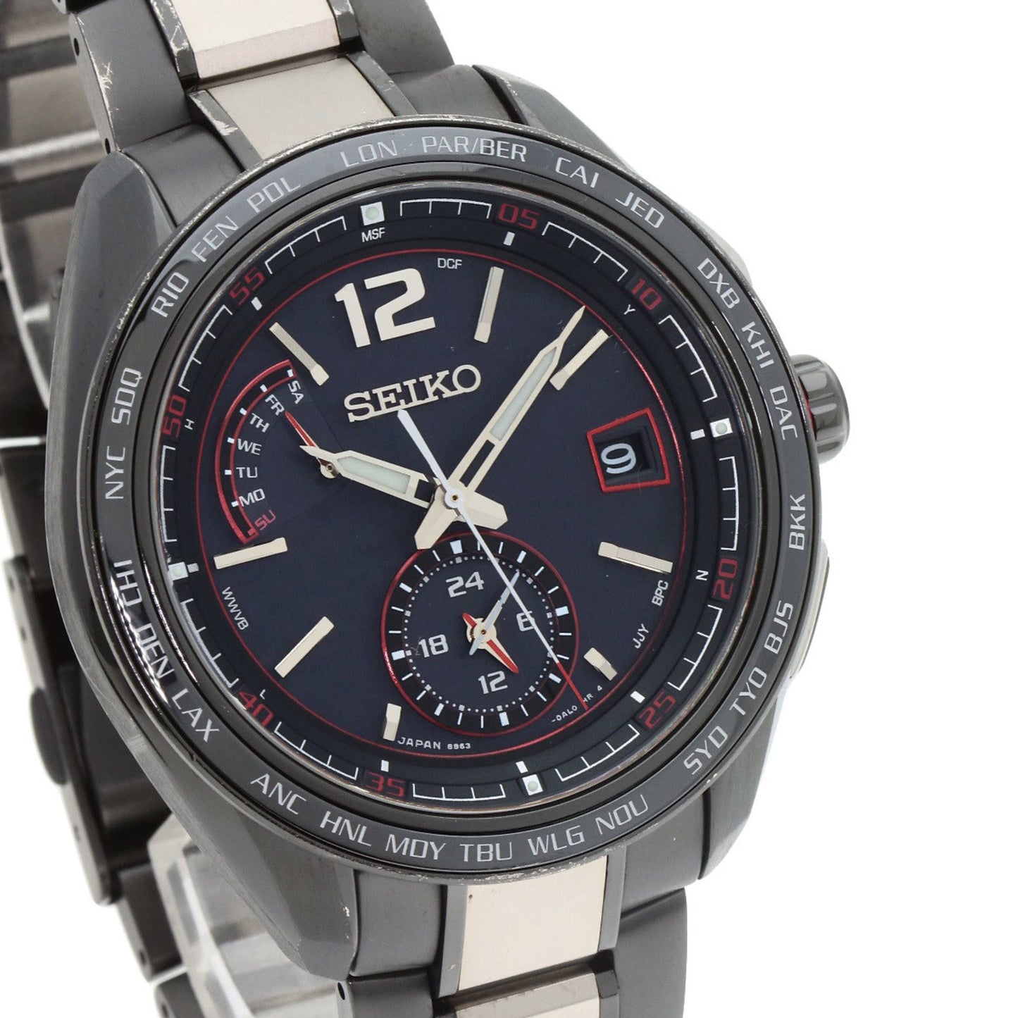 Seiko Saga267 8B63-0As0 Brightz Flight Expert Watch Titanium Ceramic