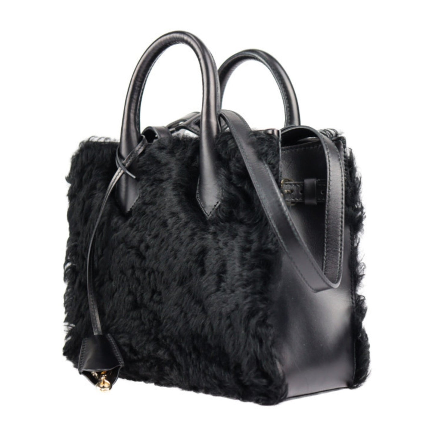 Balenciaga Balenciaga Padlock Nude Mini Handbag 347237 Bp91J 1000 Mouton Leather Black Gold