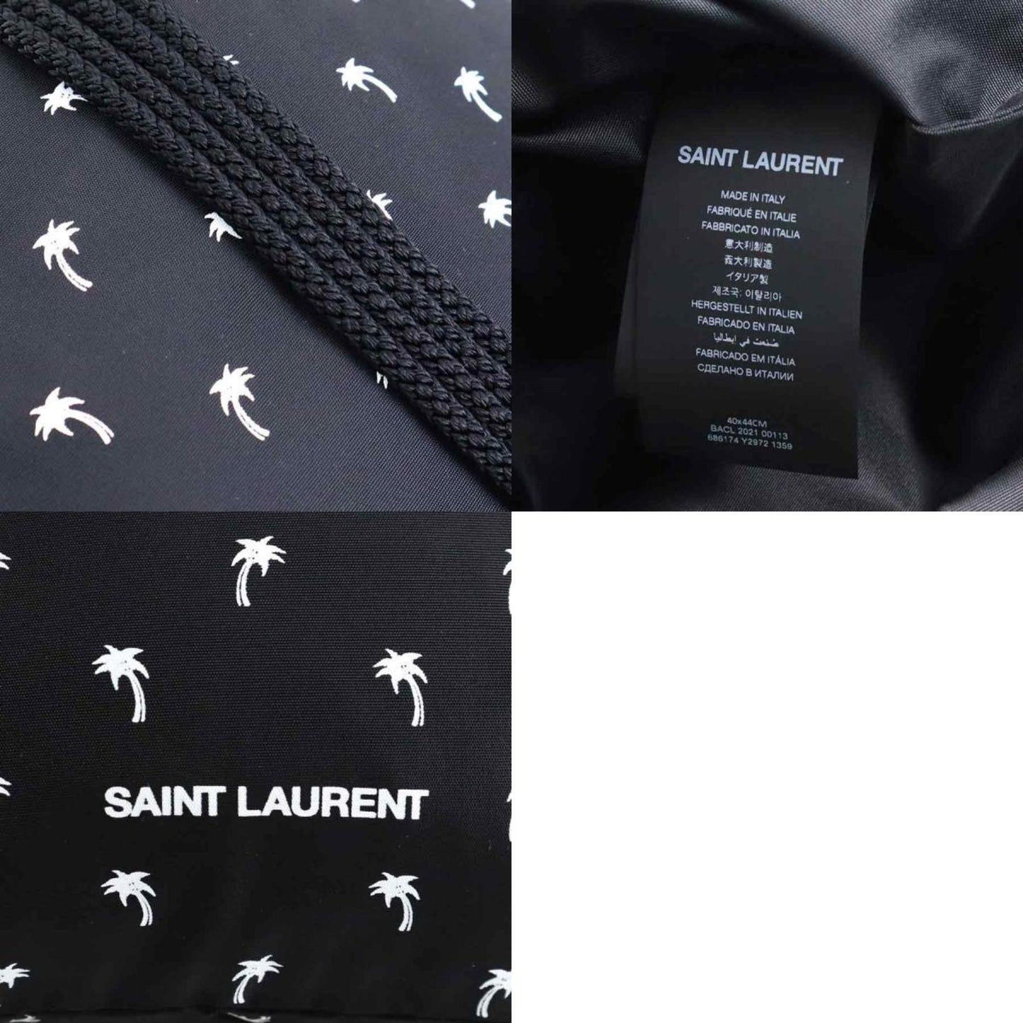 Saint Laurent Saint Laurent Backpack Knapsack Nylon Black X White