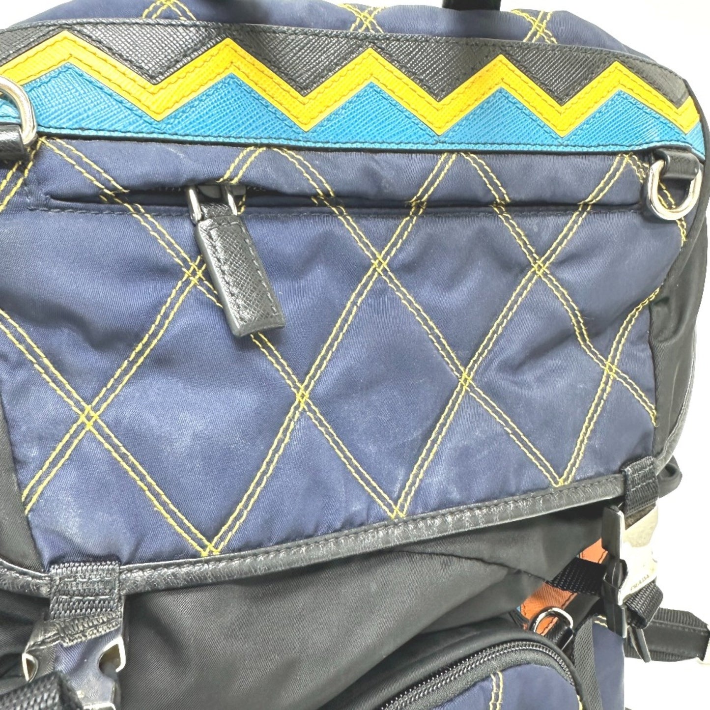 Prada Quilted Multi Backpack Bag Backpack Multicolore Silverhardware