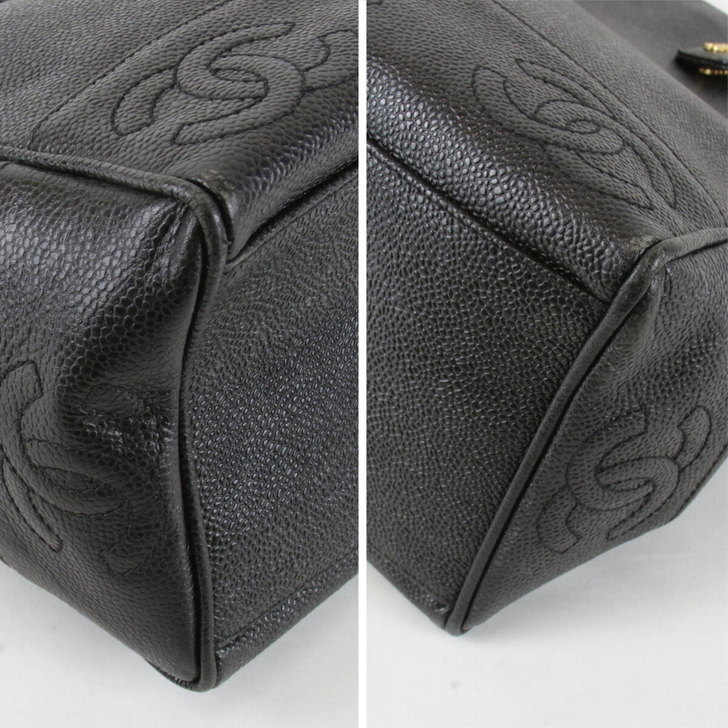 Chanel Triple Coco Shoulder Bag Leather Black