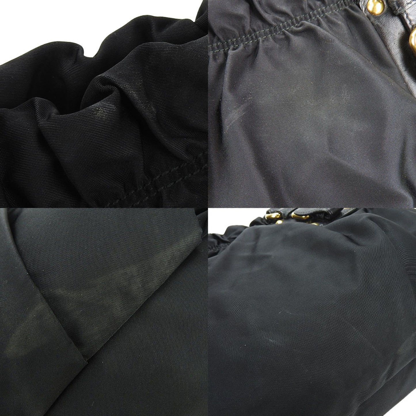 Prada Handbag Shoulder Nylon Leather Black