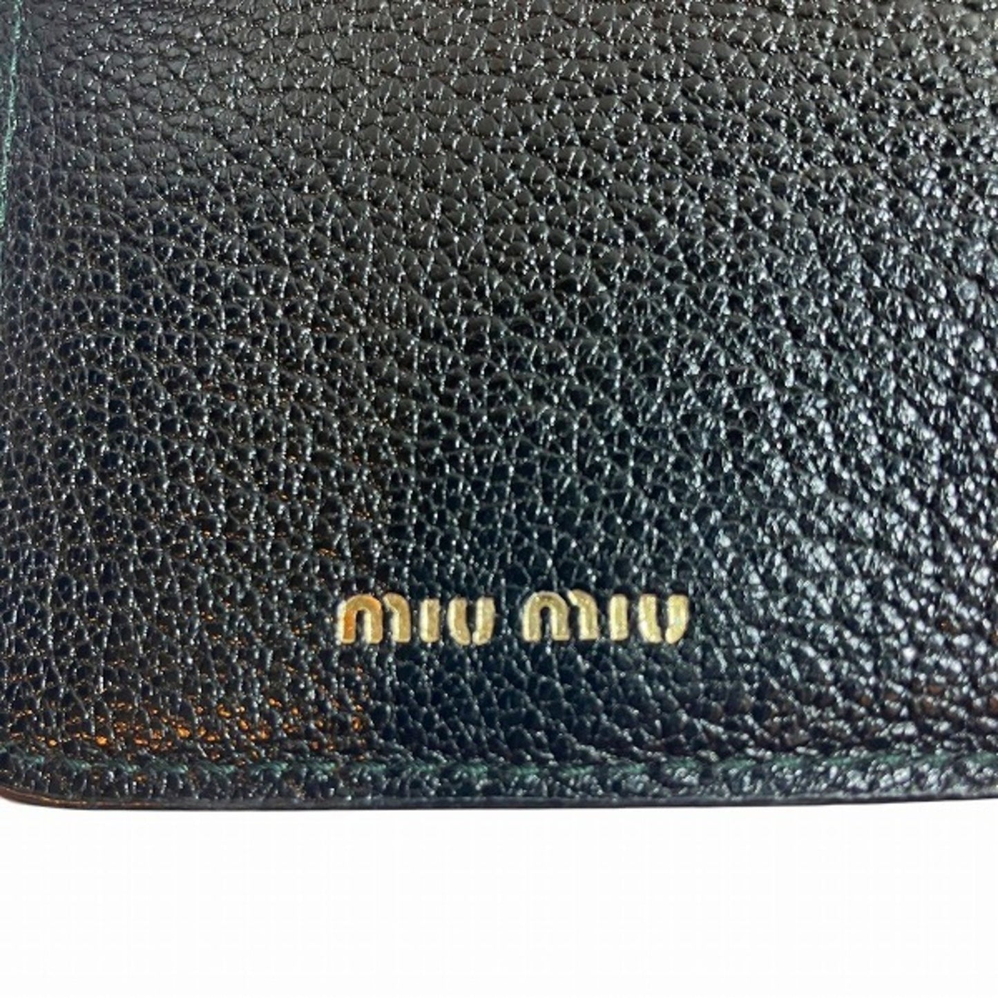 Miu Miu Miu 5Ml014 Black Ribbon Tri-Fold Wallet