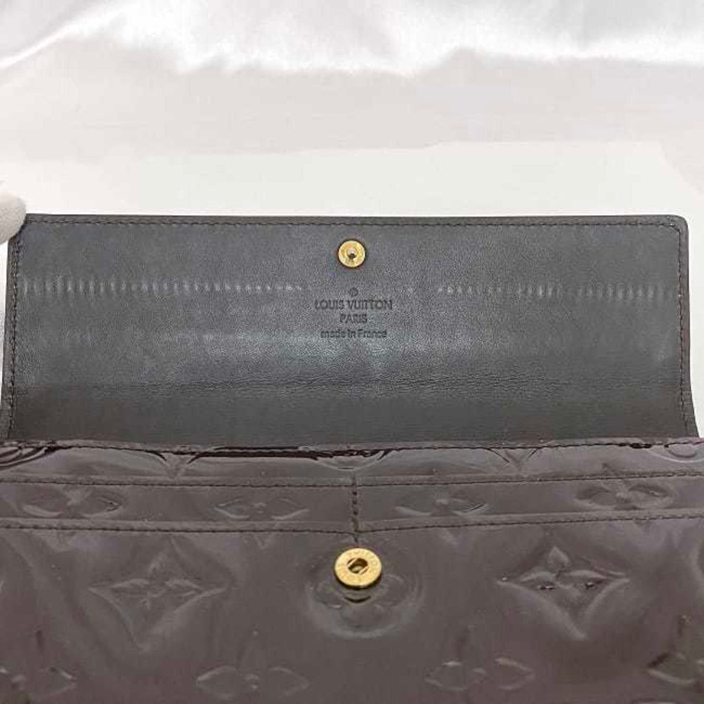 Louis Vuitton Bi-Fold Long Wallet Portefeuille Sarah Ec-22974 Wine Red Amaranth Monogram Vernis