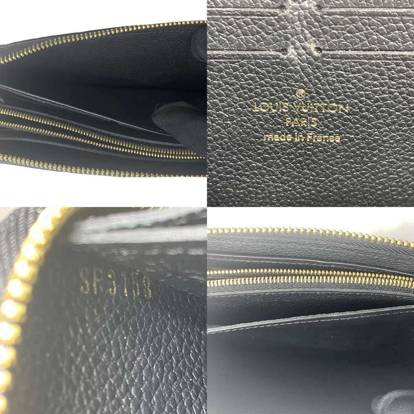 Louis Vuitton Long Wallet Portefeuille Clemence Monogram Empreinte Black Round M60171