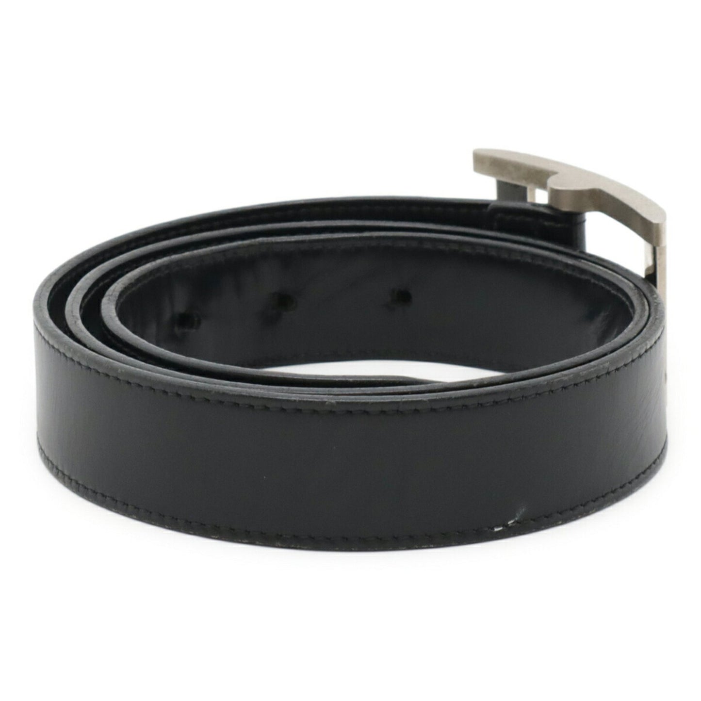 Bvlgari Rettangolo Belt In Black Leather